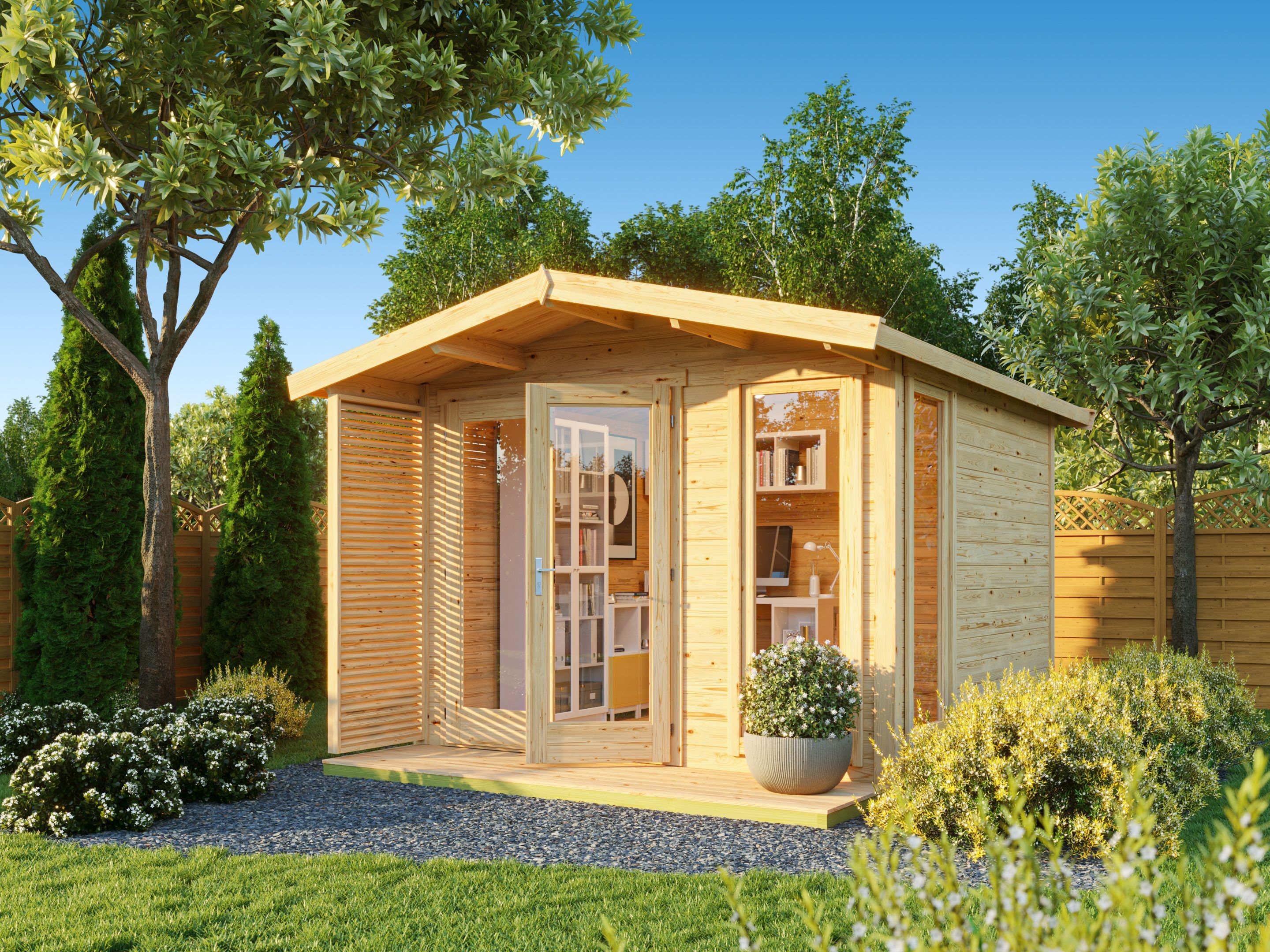 26% Rabatt ! Fjordholz Satteldach Gartenhaus Modell Monica 28 C