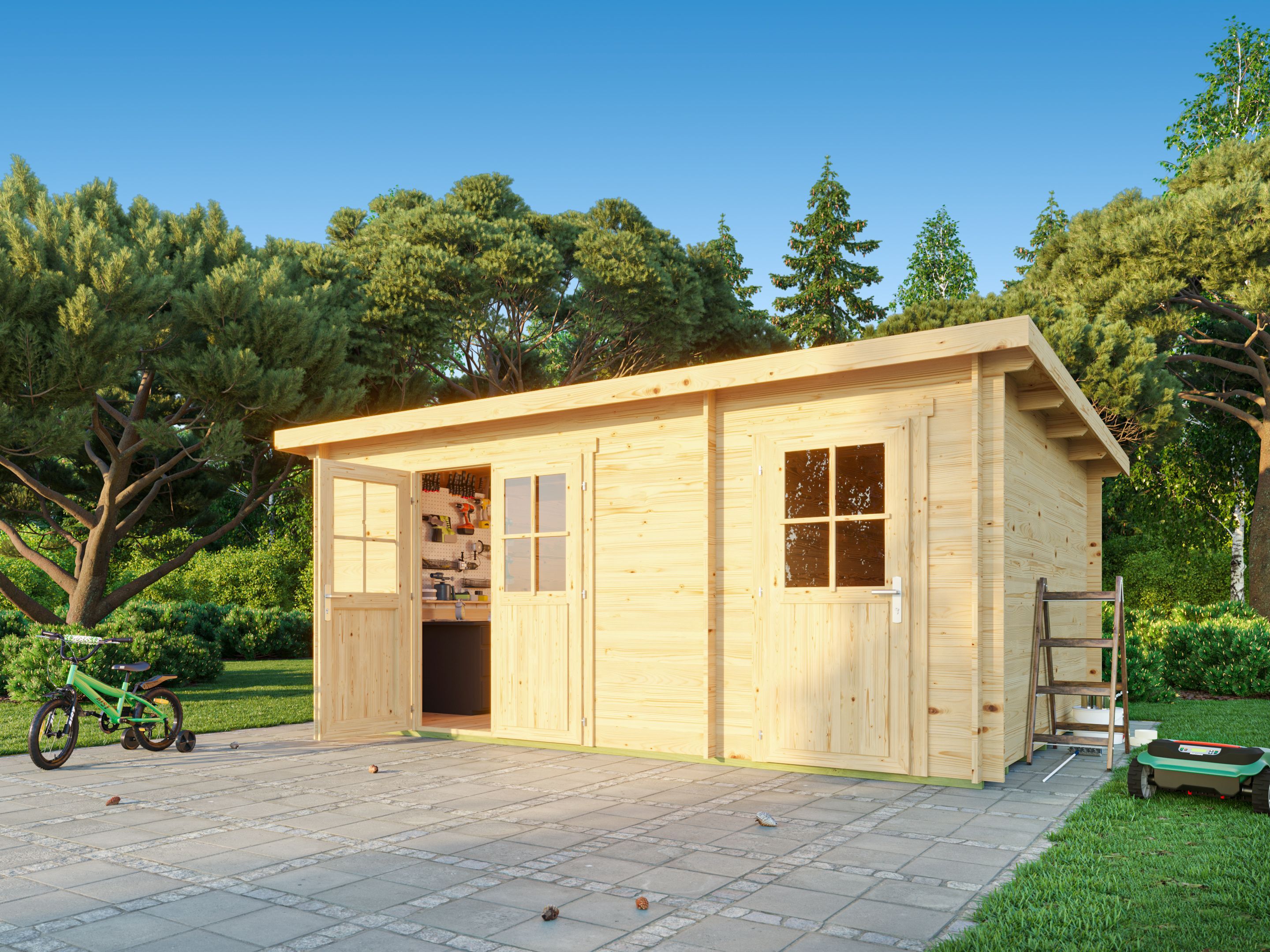 26% Rabatt ! Fjordholz Pultdach Gartenhütte Modell Ezra 5H 5x3m