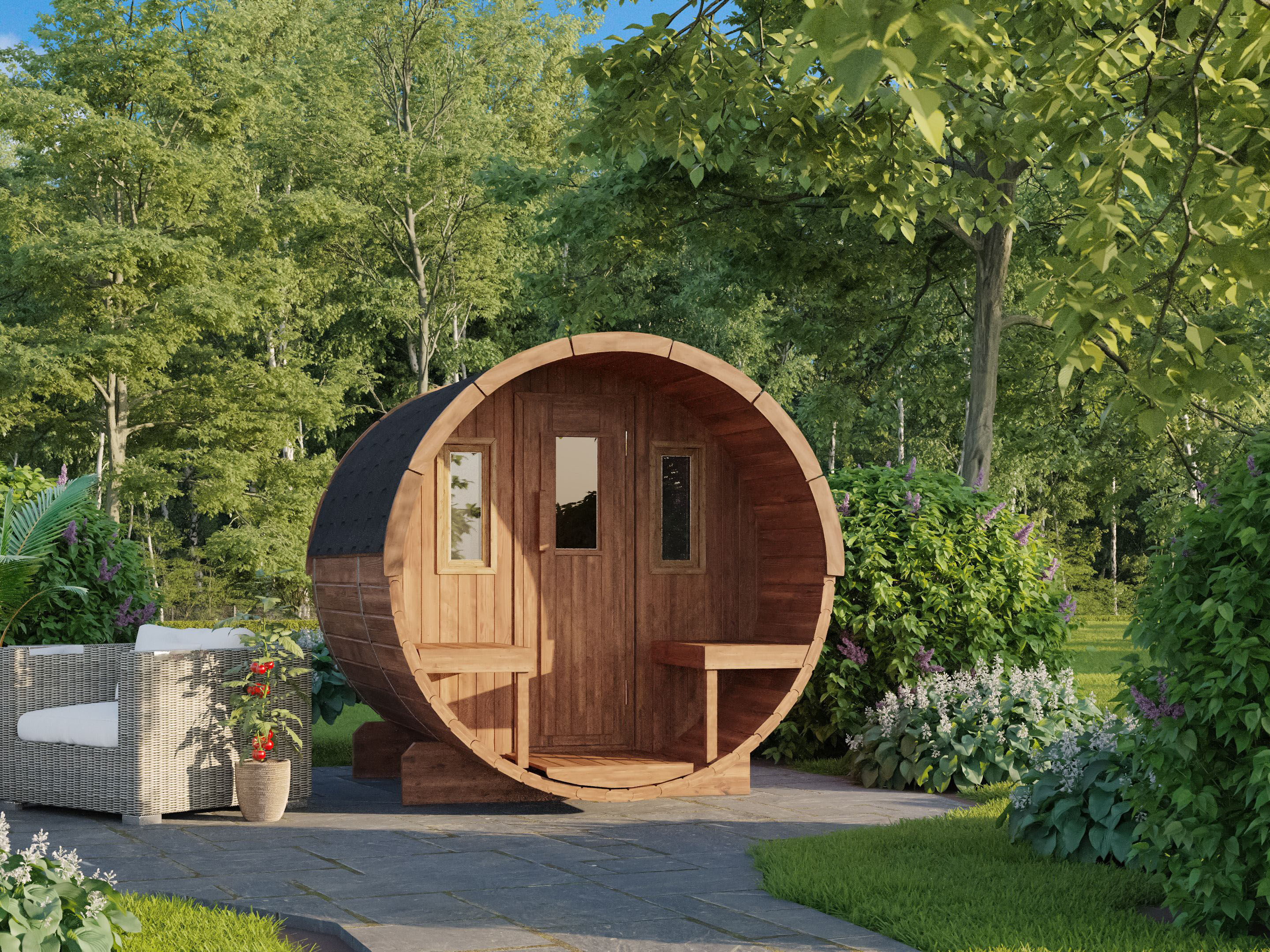 26% Rabatt ! Fjordholz Fass-Sauna Modell 250 Thermo