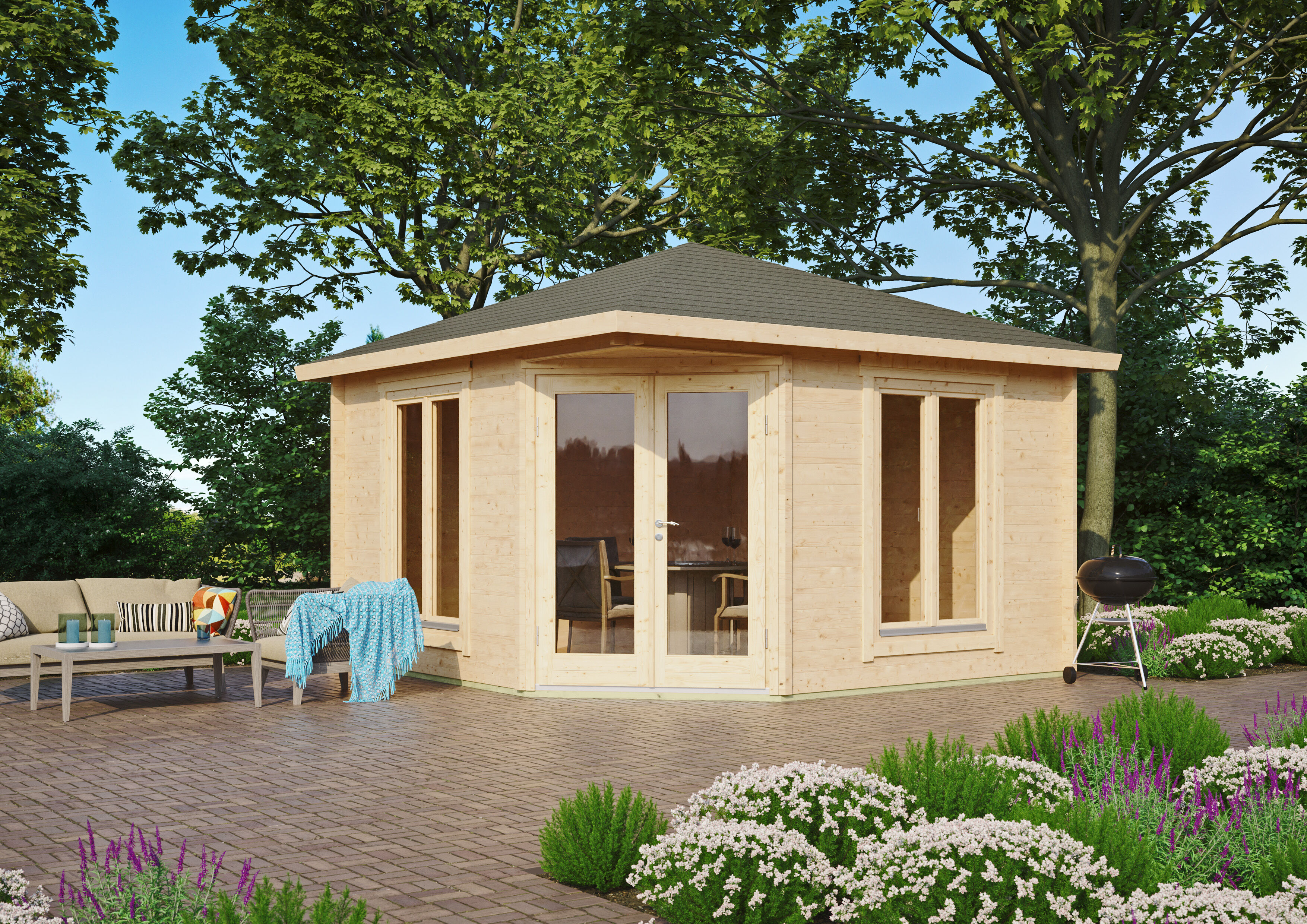 26% Rabatt ! Fjordholz Gartenhaus Modell Cati 44 Modern