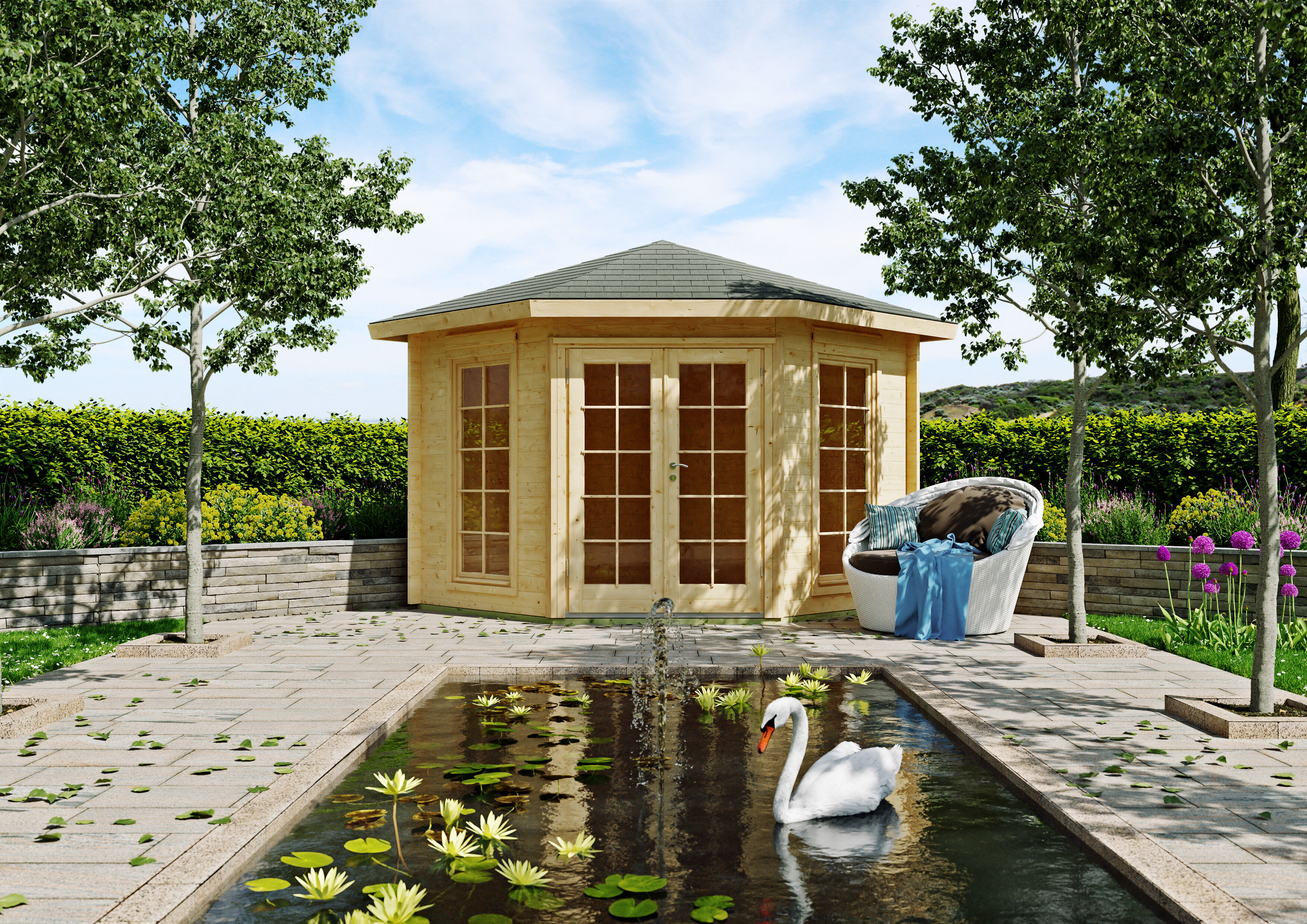 26% Rabatt ! Gartenhütte Modell Leon 40 D 3x3m