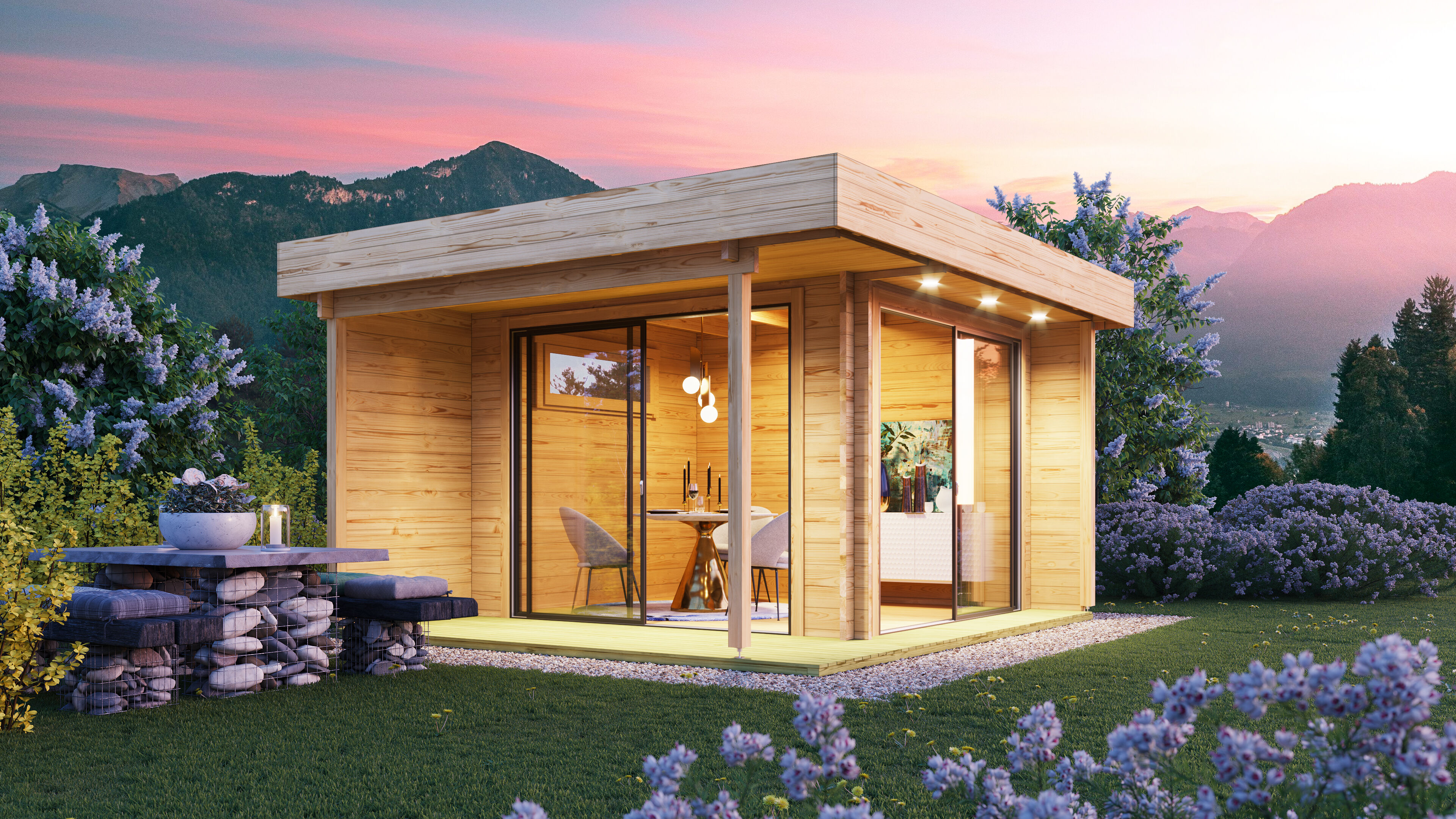 26% Rabatt ! Fjordholz Gartenhaus Alu Concept Relax 70 D