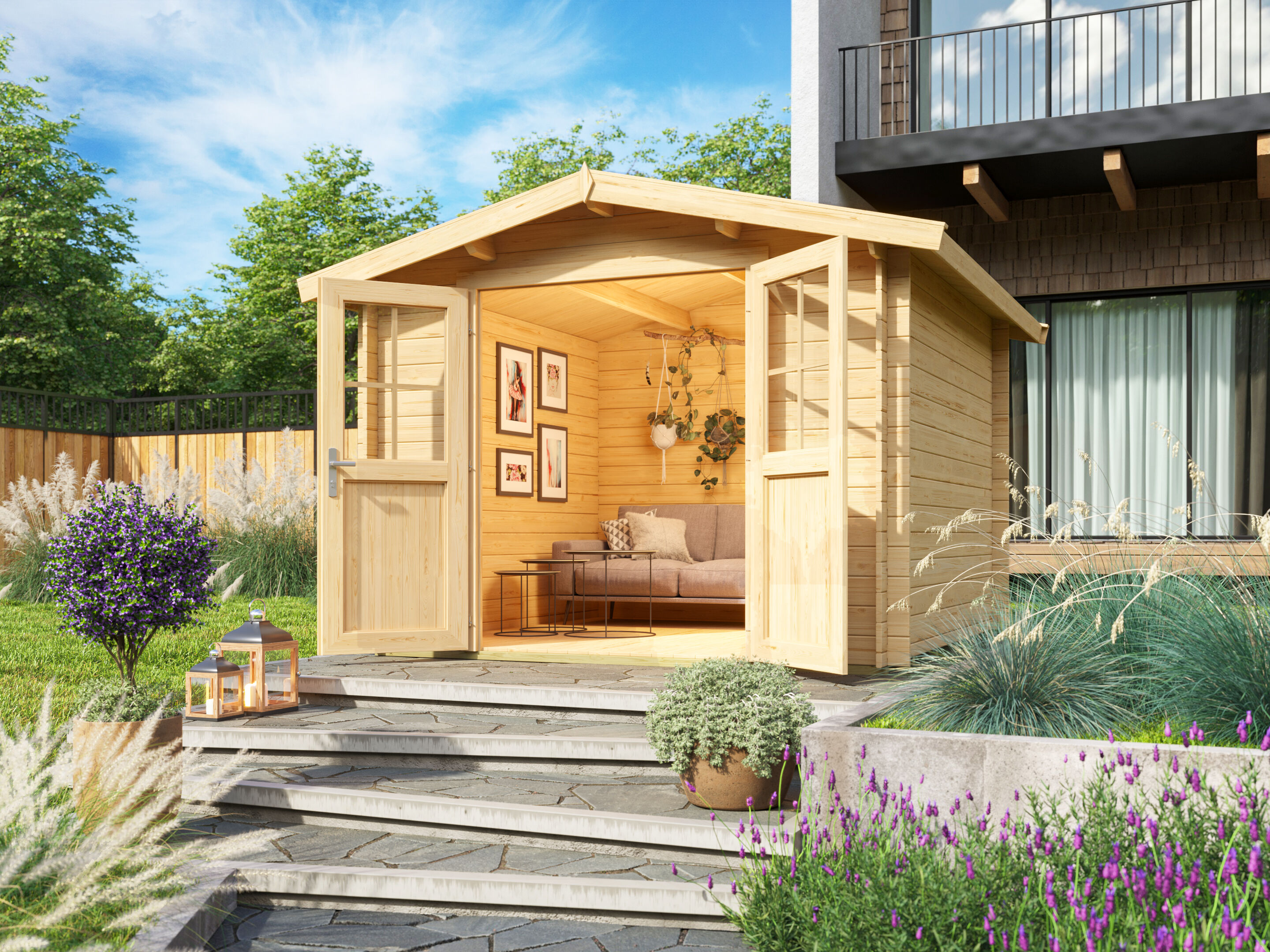 26% Rabatt ! Fjordholz Satteldach Gartenhaus Modell Eliza 3D