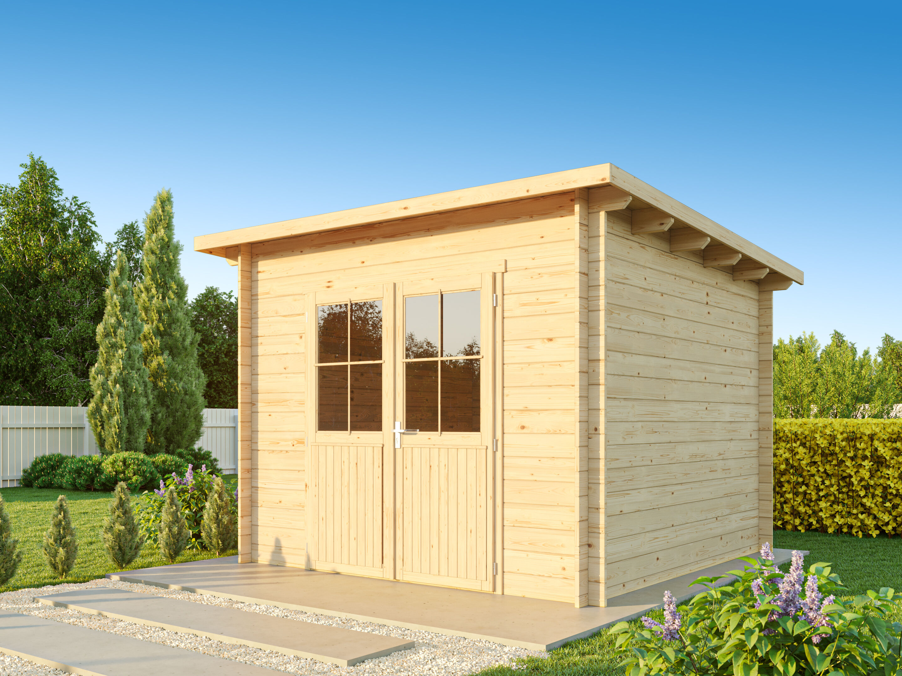 26% Rabatt ! Fjordholz Pultdach Gartenhaus Modell Ezra 3D