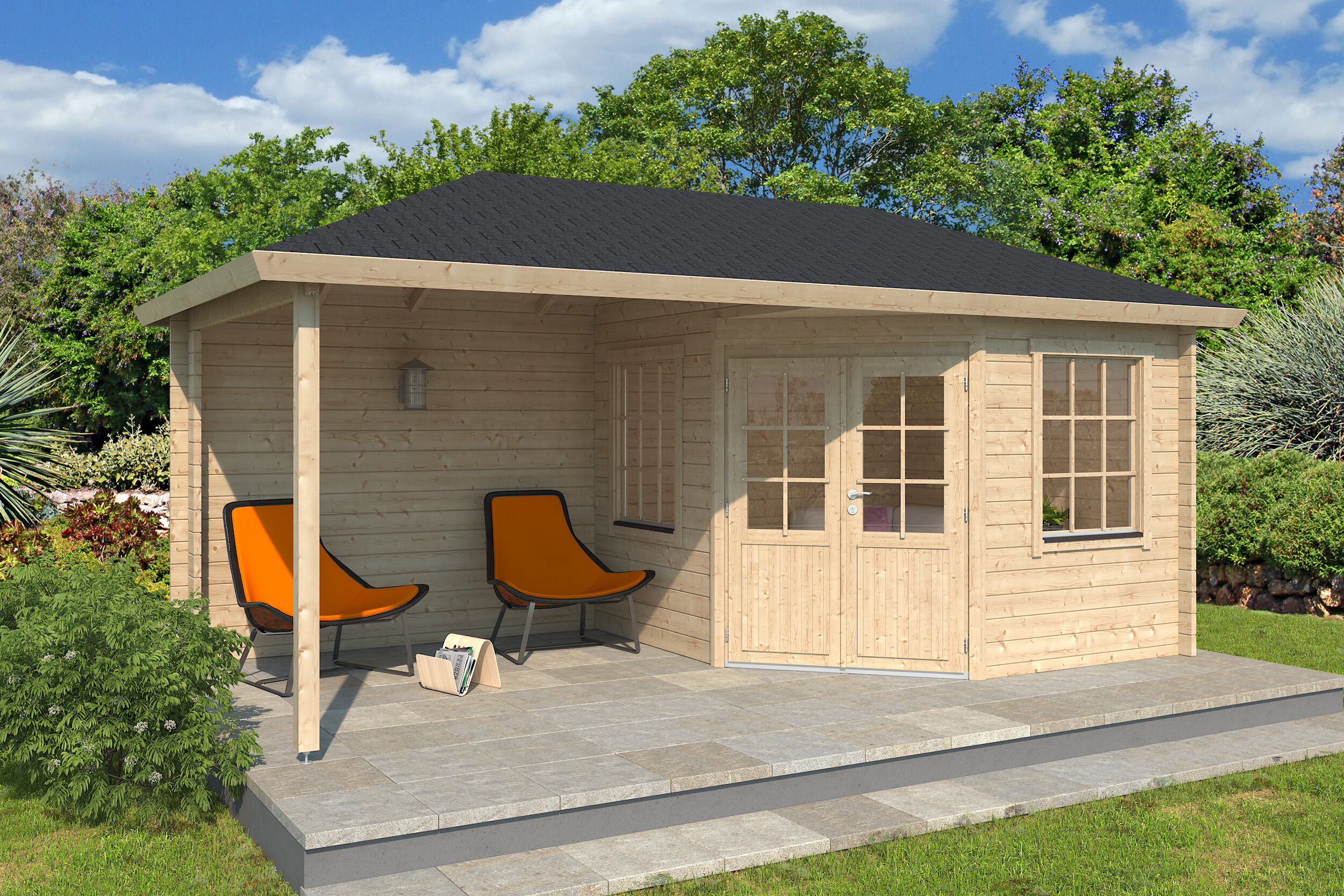 26% Rabatt ! Fjordholz Gartenhaus Modell Lenja 70