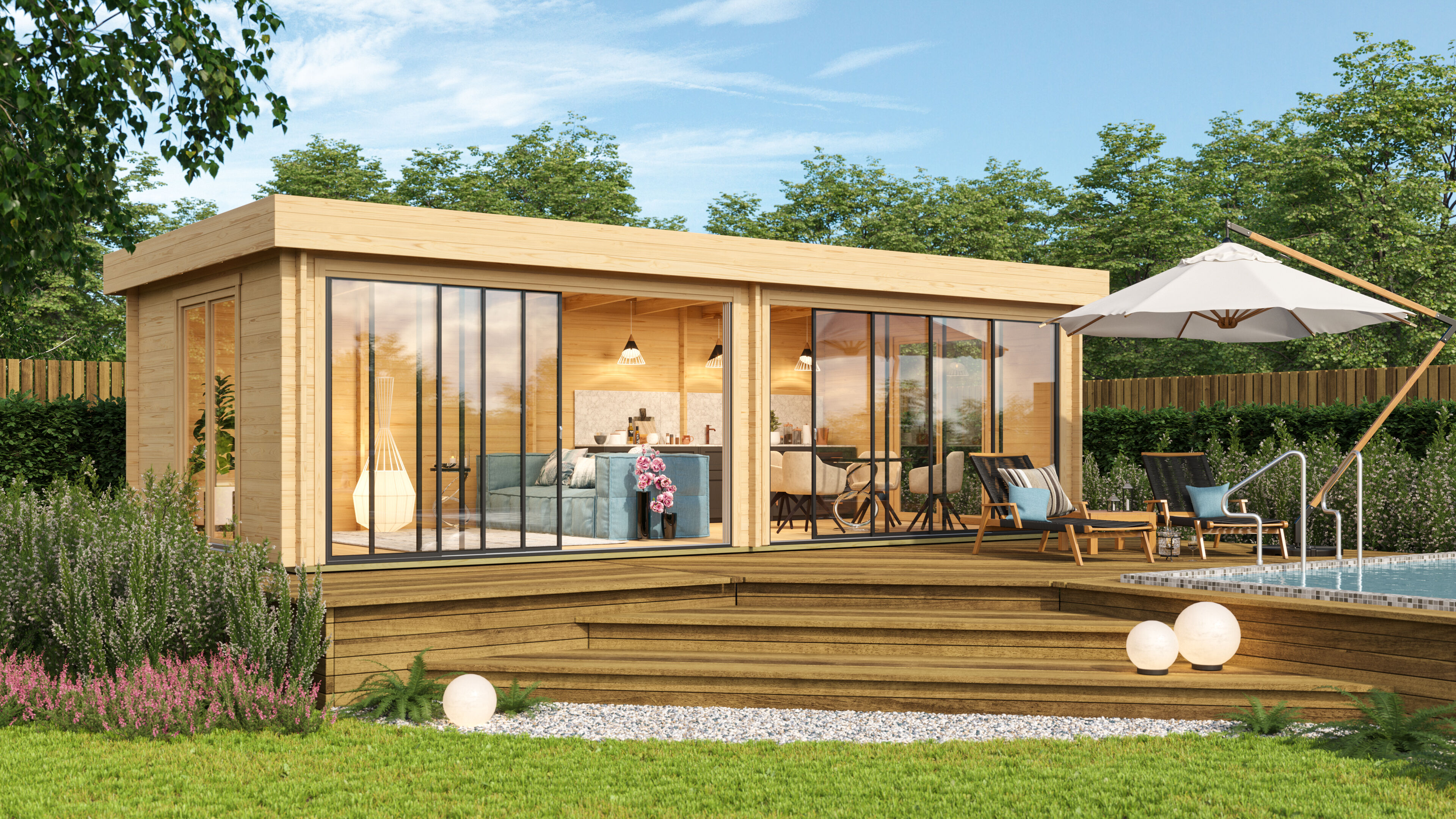 26% Rabatt ! Fjordholz Gartenhaus Alu Concept Lounge 44 B