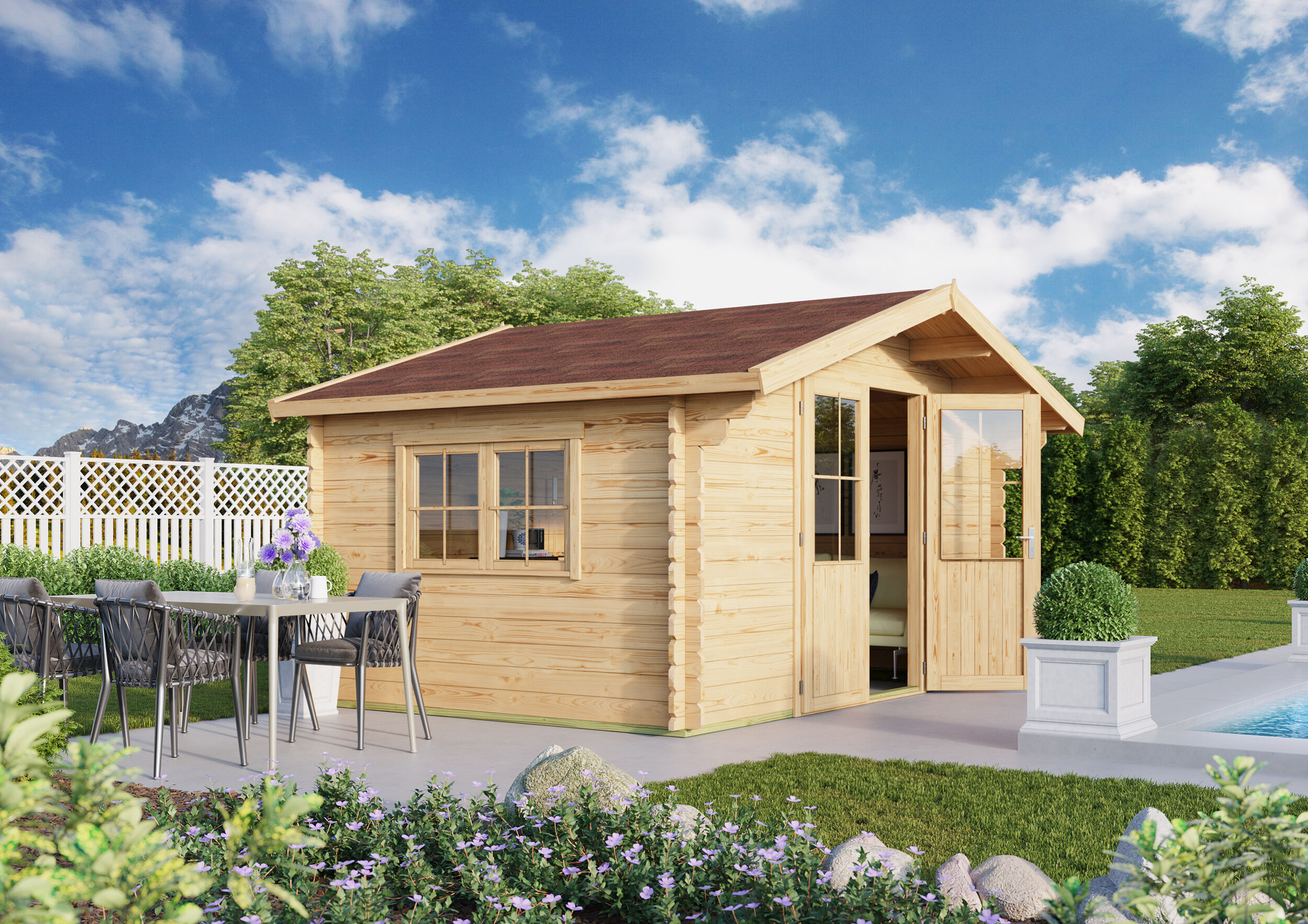 26% Rabatt ! Fjordholz Gartenhaus Modell David 34