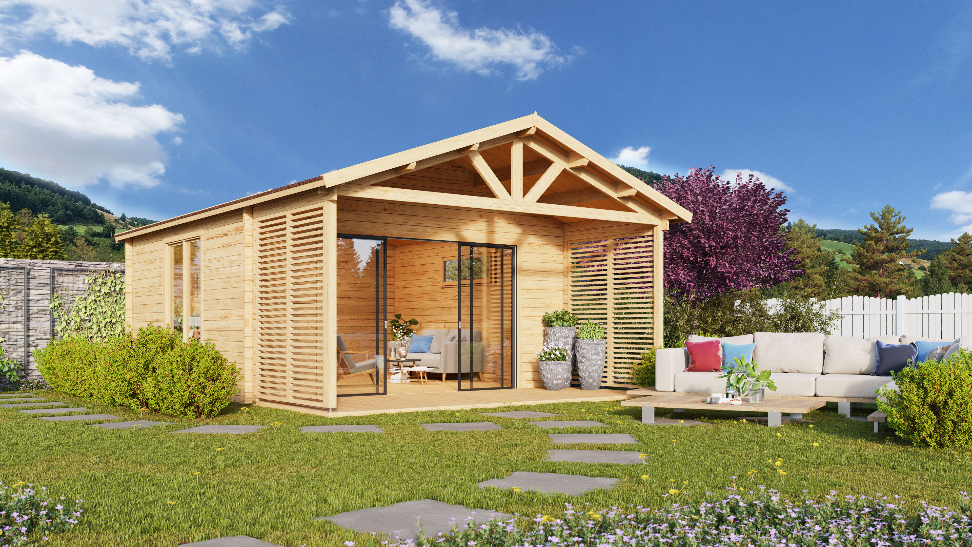 26% Rabatt ! Fjordholz Gartenhütte  Alu Concept Arosa 44 B 6x4m