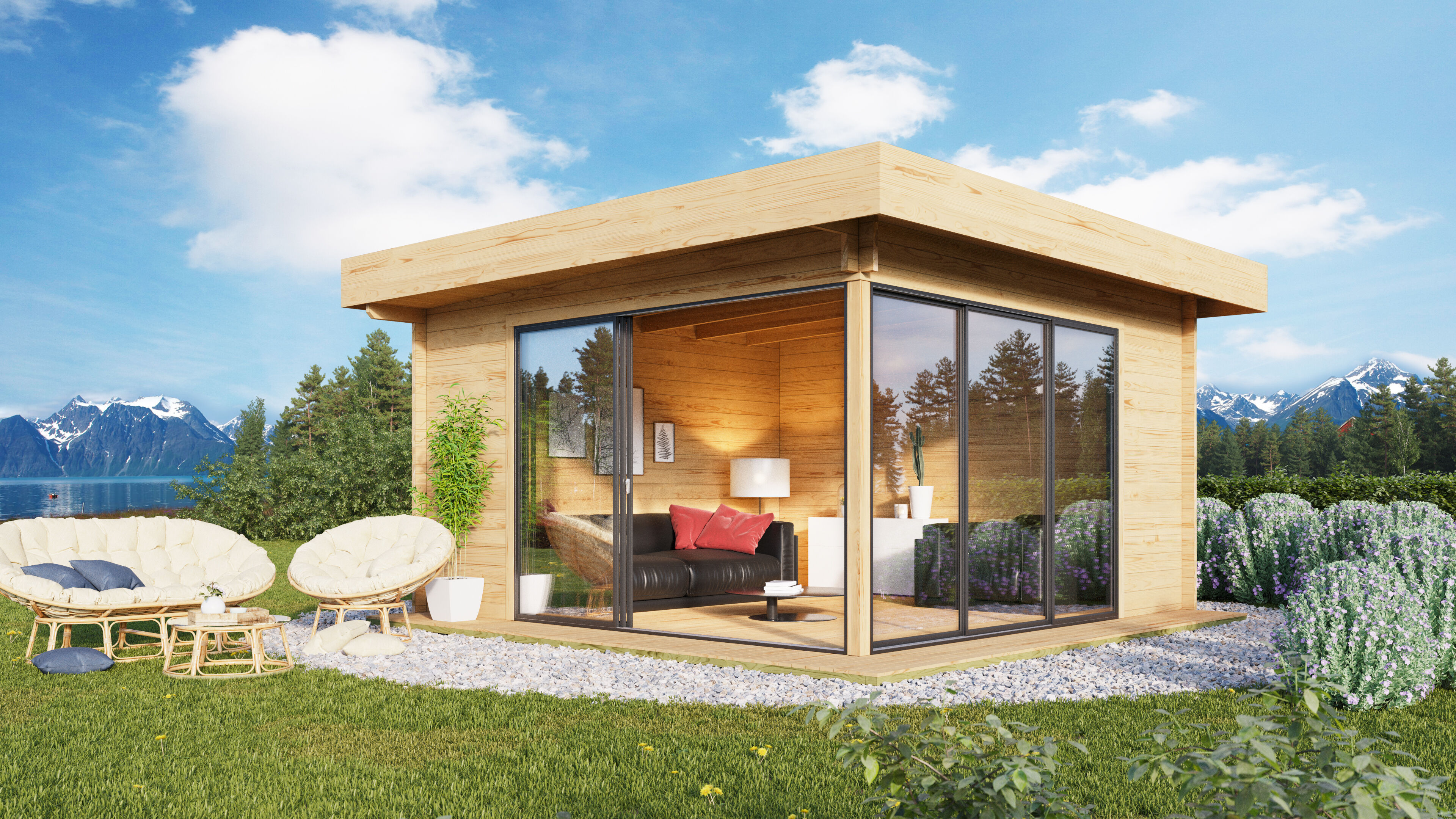26% Rabatt ! Fjordholz Gartenhaus Alu Concept 44 D