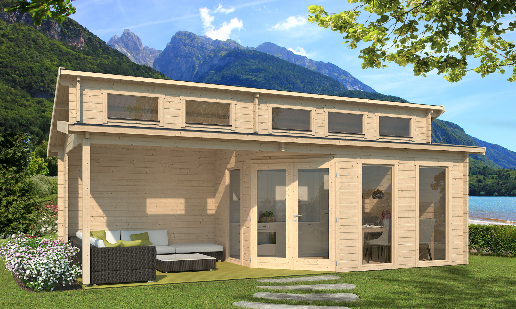 26% Rabatt ! Fjordholz Gartenhaus Modell Kono 44 C