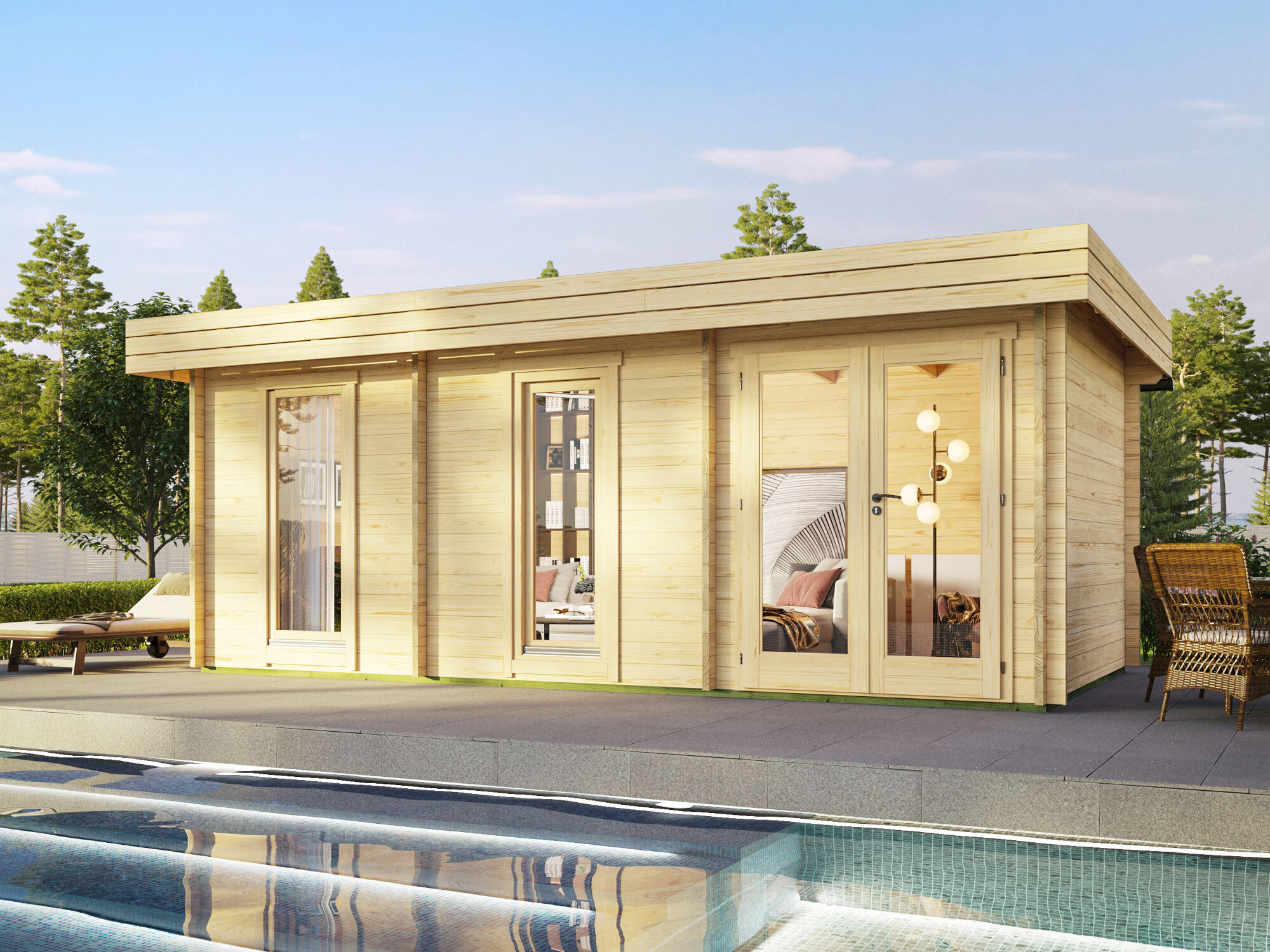 26% Rabatt ! Fjordholz Gartenhaus Modell Miriam 44 C Modern