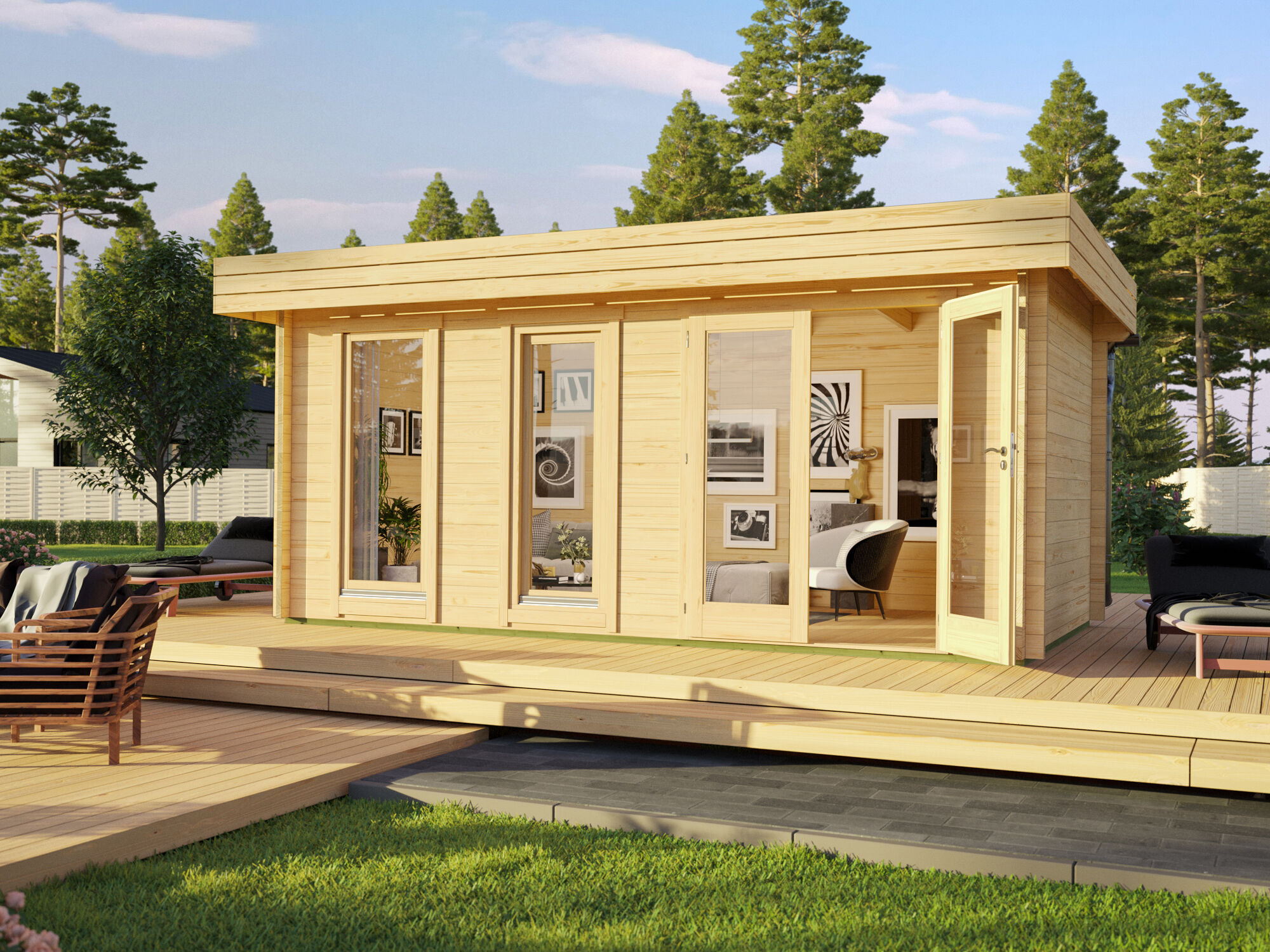 26% Rabatt ! Fjordholz Gartenhaus Modell Miriam 44 B Modern