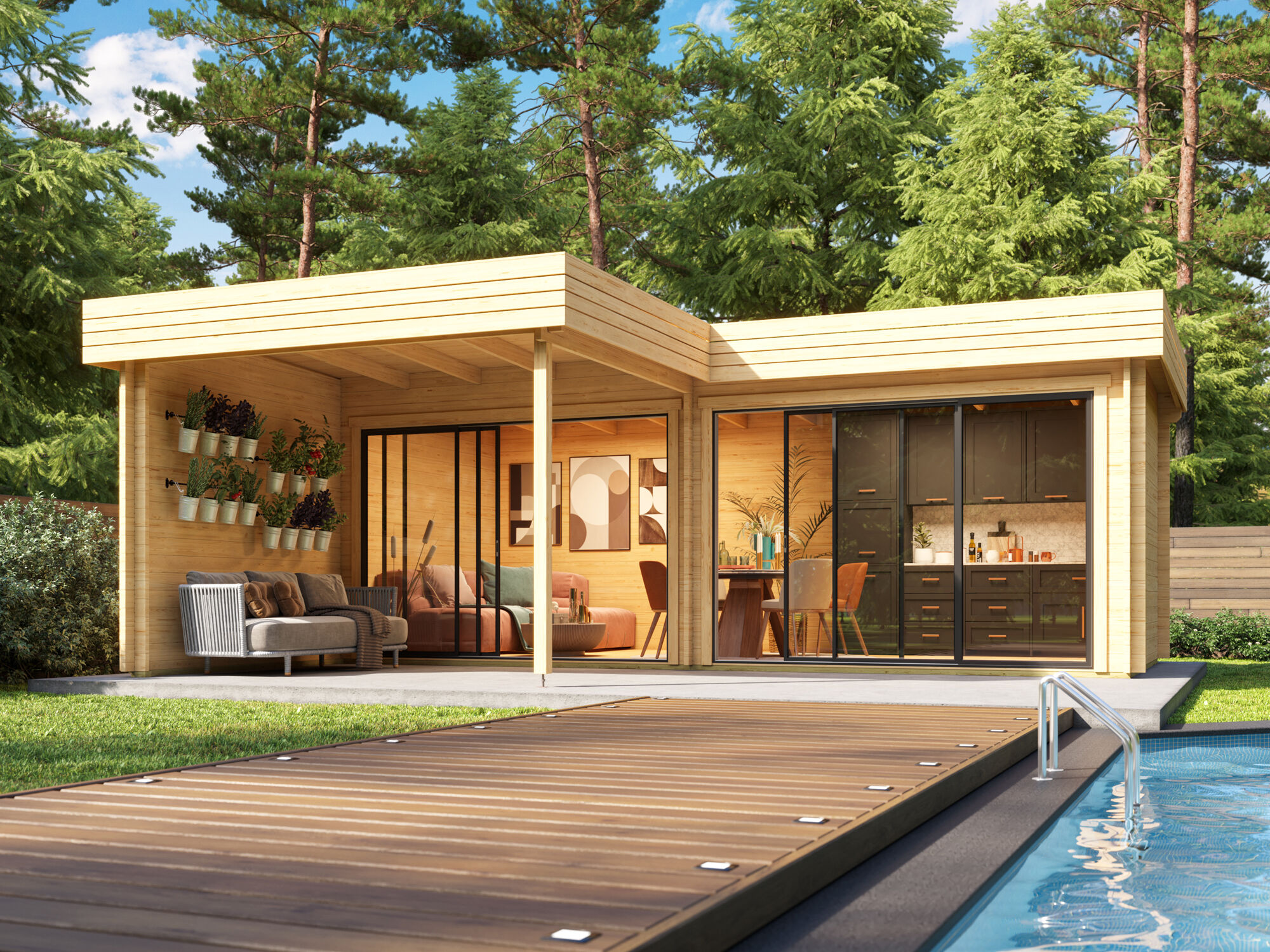 26% Rabatt ! Fjordholz Gartenhaus Alu Concept Lasse 44 B