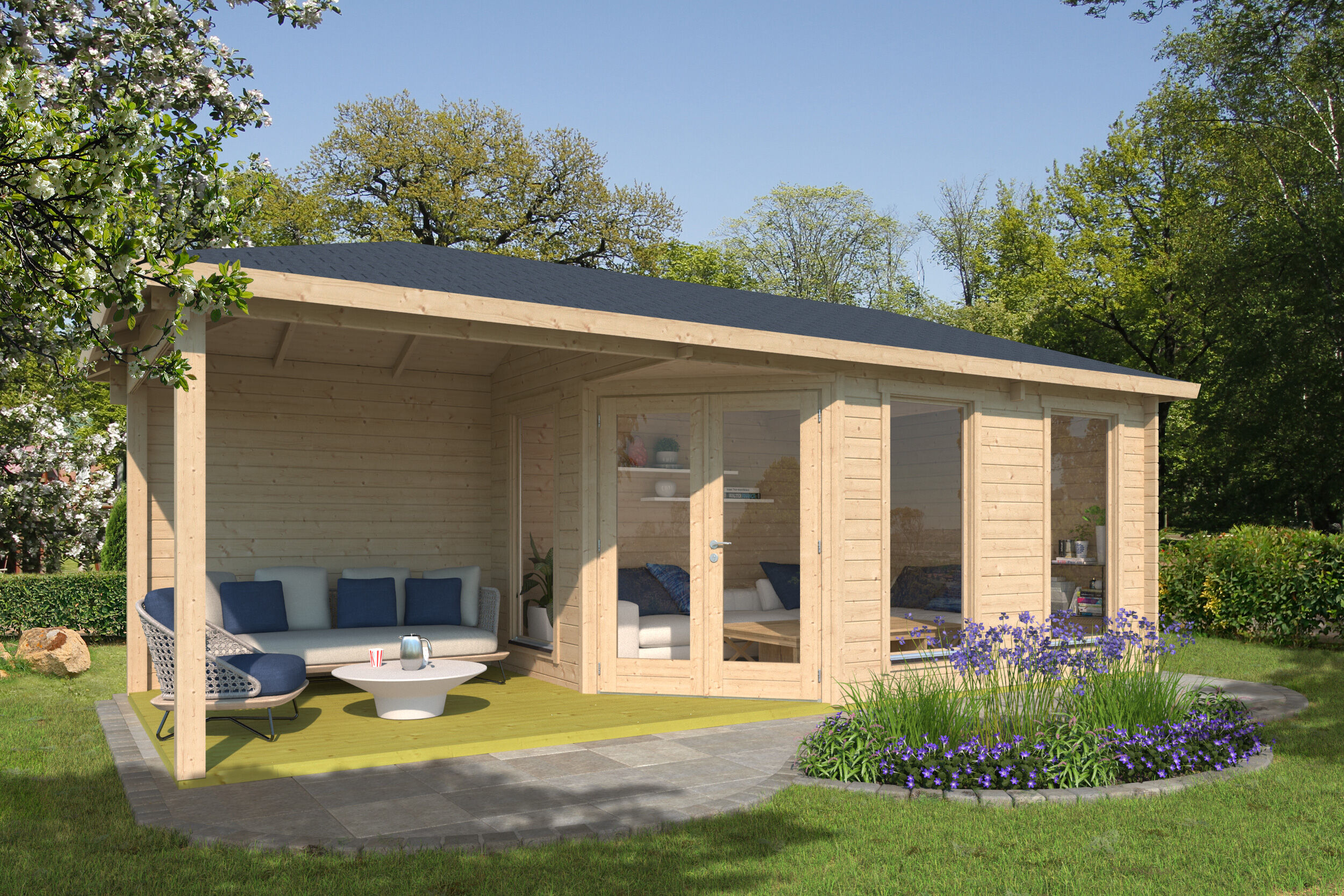 26% Rabatt ! Fjordholz Gartenhaus Modell Lisa 44 F Modern