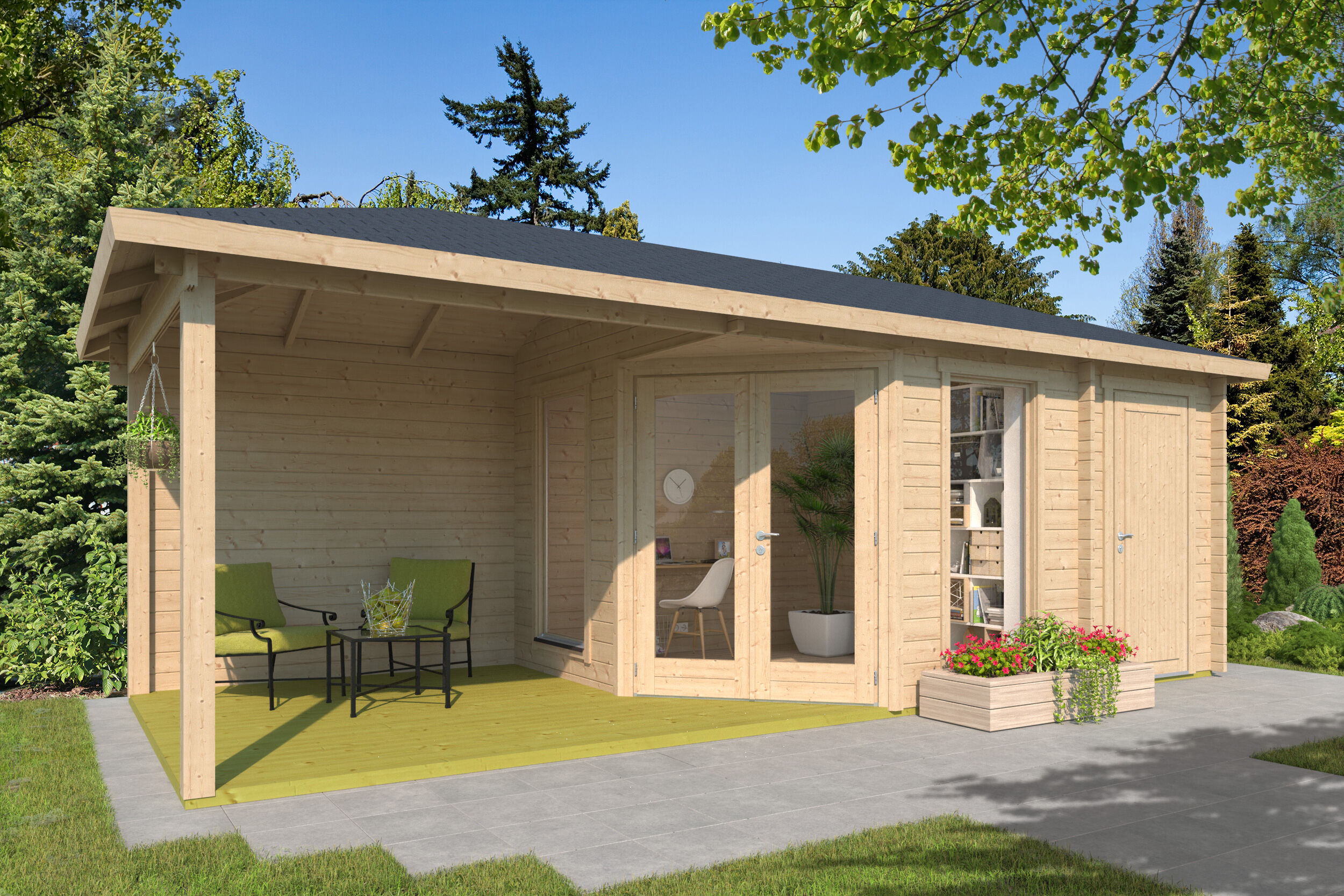 26% Rabatt ! Fjordholz Gartenhaus Modell Lisa 44 E Modern