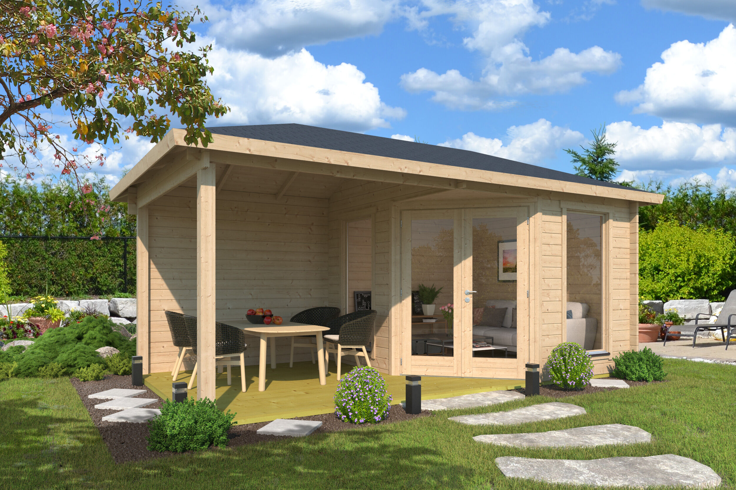 26% Rabatt ! Fjordholz Gartenhaus Modell Lisa 44 D Modern