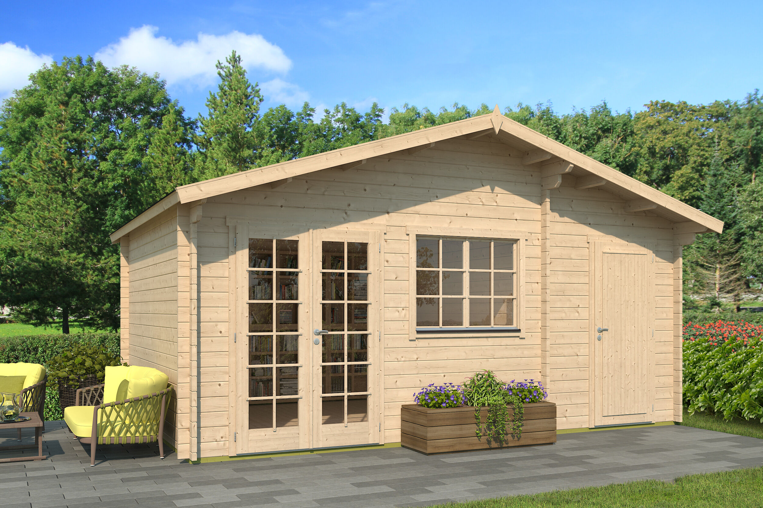 26% Rabatt ! Fjordholz Gartenhaus Modell Rolf 44 D