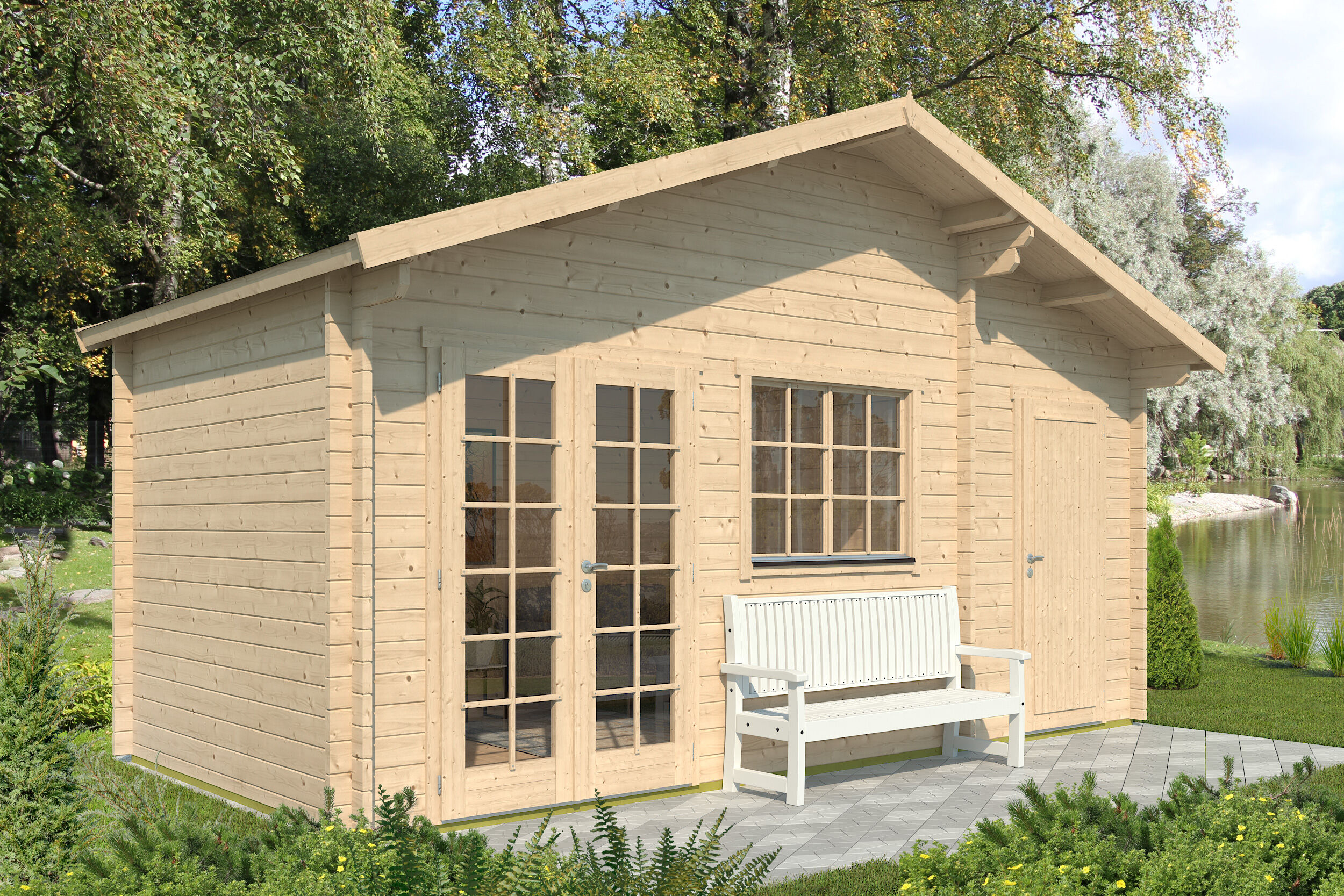 26% Rabatt ! Fjordholz Gartenhaus Modell Rolf 44 C