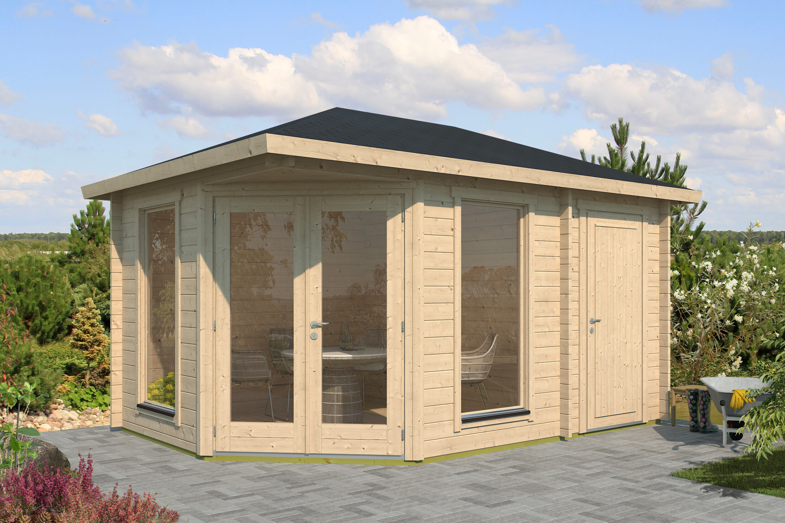 26% Rabatt ! Fjordholz Gartenhaus Modell Lisa 44 C Modern