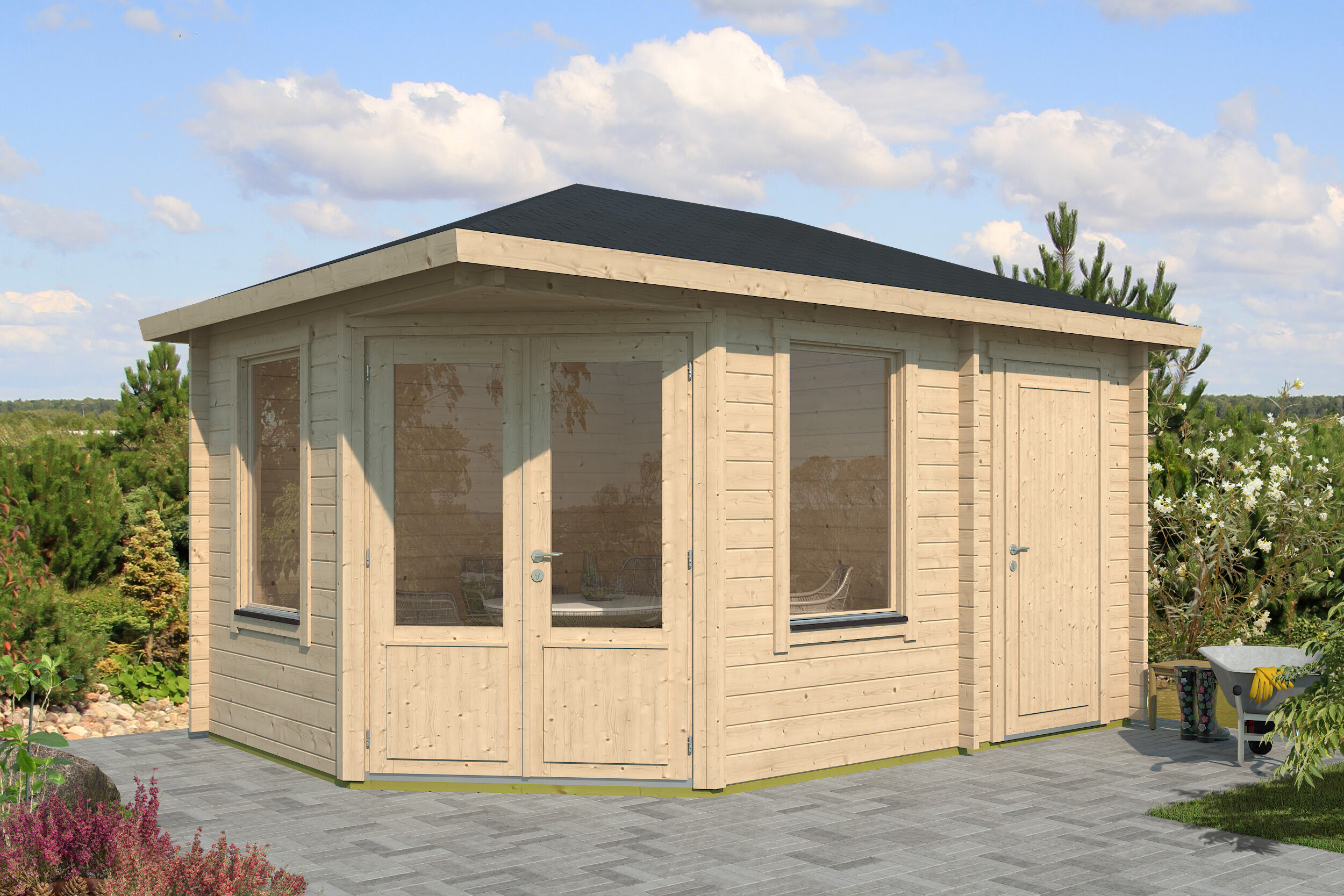 26% Rabatt ! Fjordholz Gartenhaus Modell Lisa 44 C Klassik