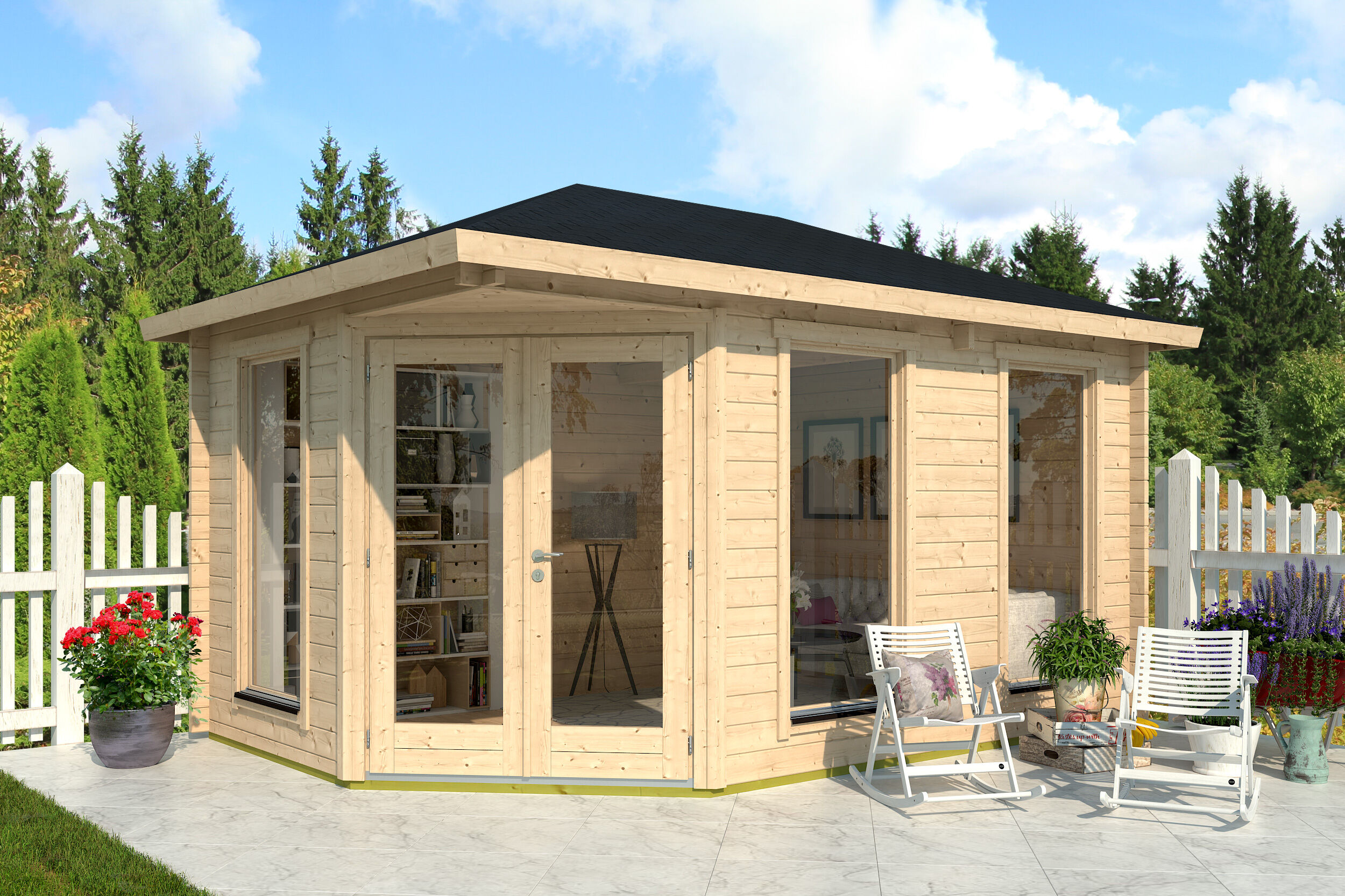 26% Rabatt ! Fjordholz Gartenhaus Modell Lisa 44 B Modern