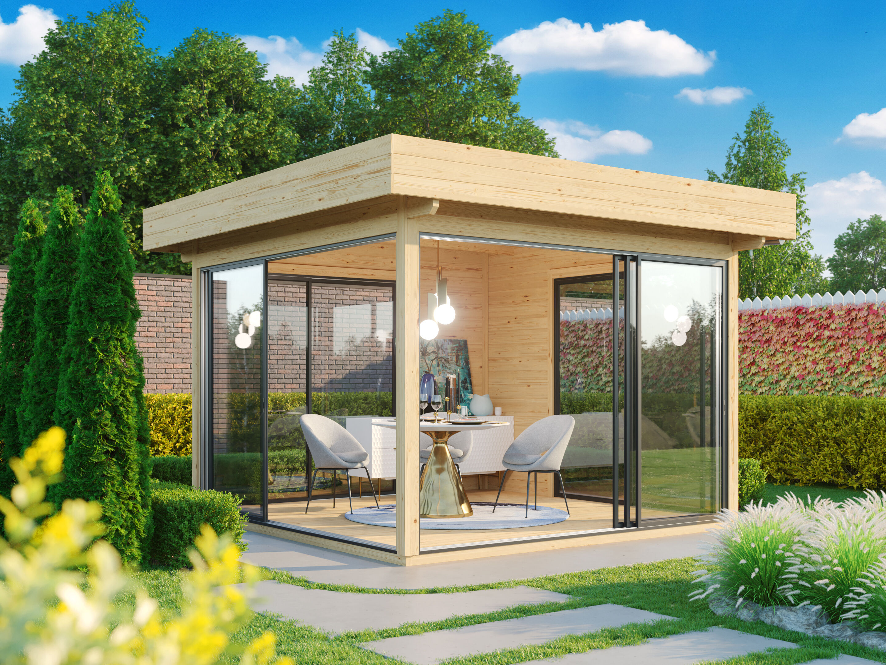 26% Rabatt ! Fjordholz Glaspavillon Alu 44 B