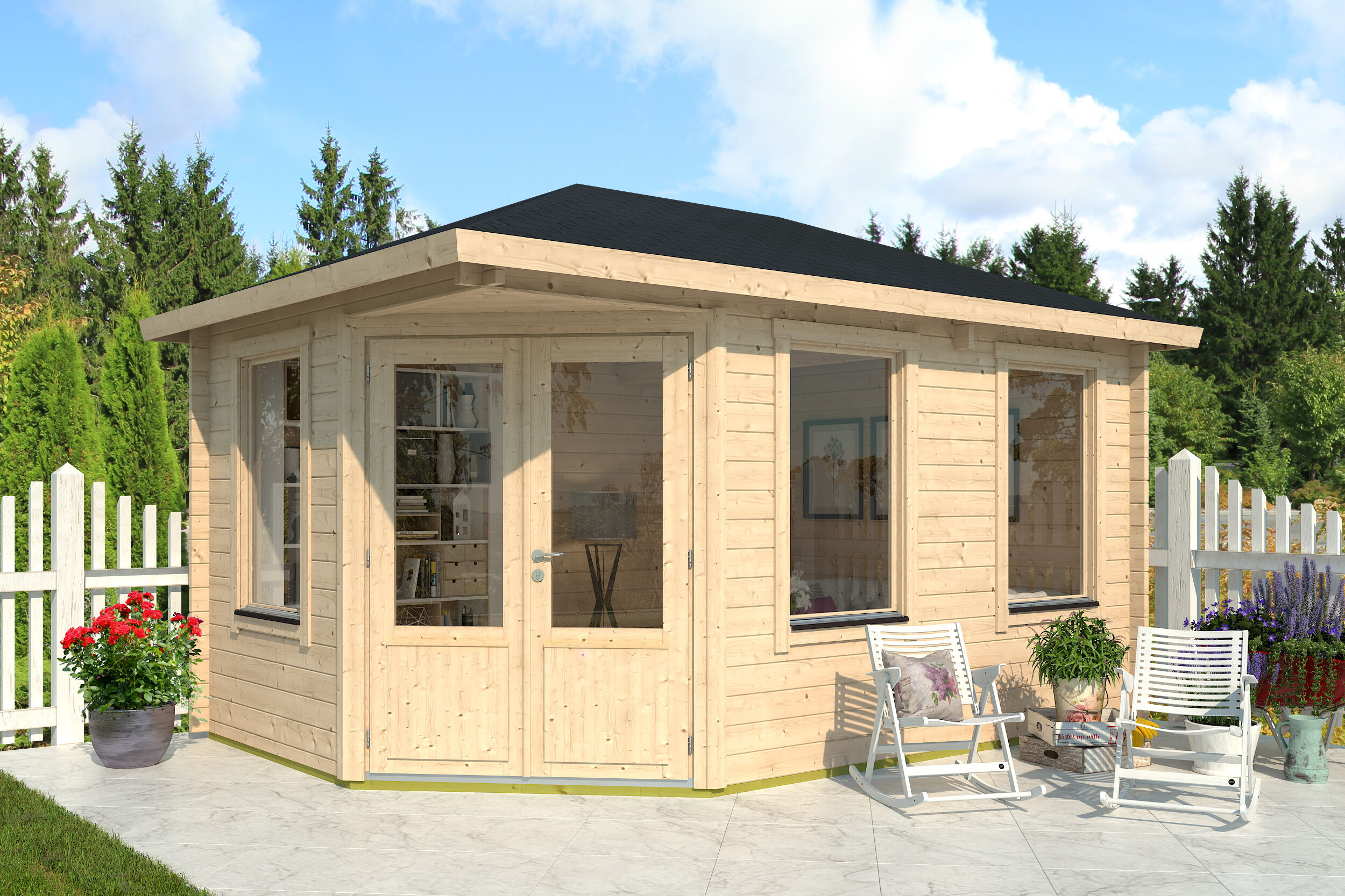 26% Rabatt ! Fjordholz Gartenhaus Modell Lisa 44 B Klassik