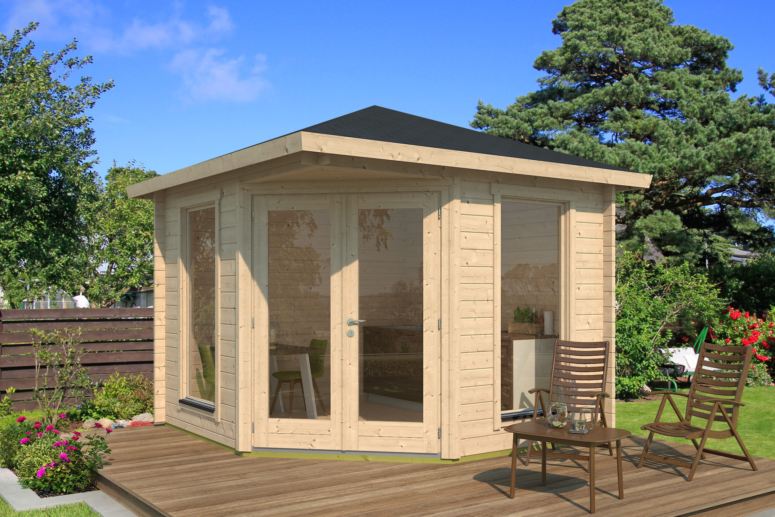 26% Rabatt ! Fjordholz Gartenhaus Modell Lisa 44 A Modern