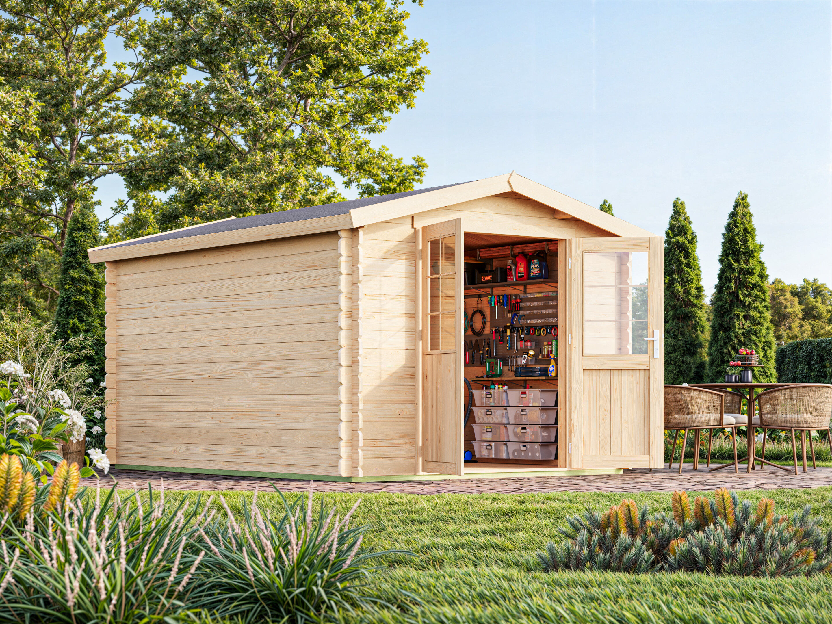 26% Rabatt ! Fjordholz Gartenhaus Modell Bente 28 D