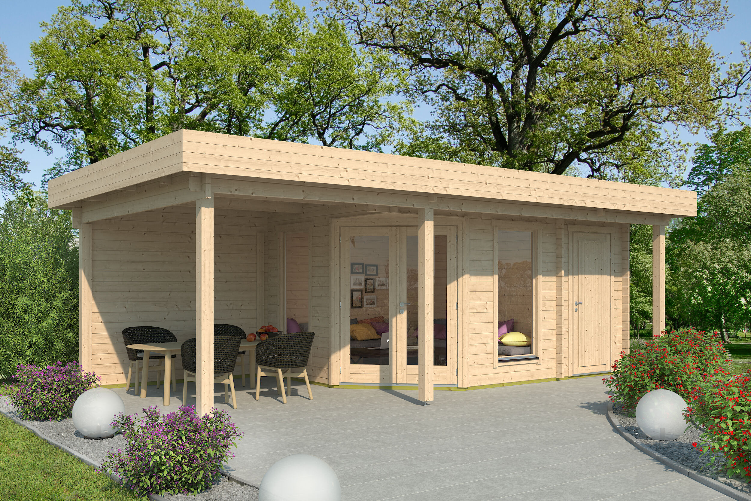 26% Rabatt ! Fjordholz Gartenhaus Modell Nora 44 H Modern