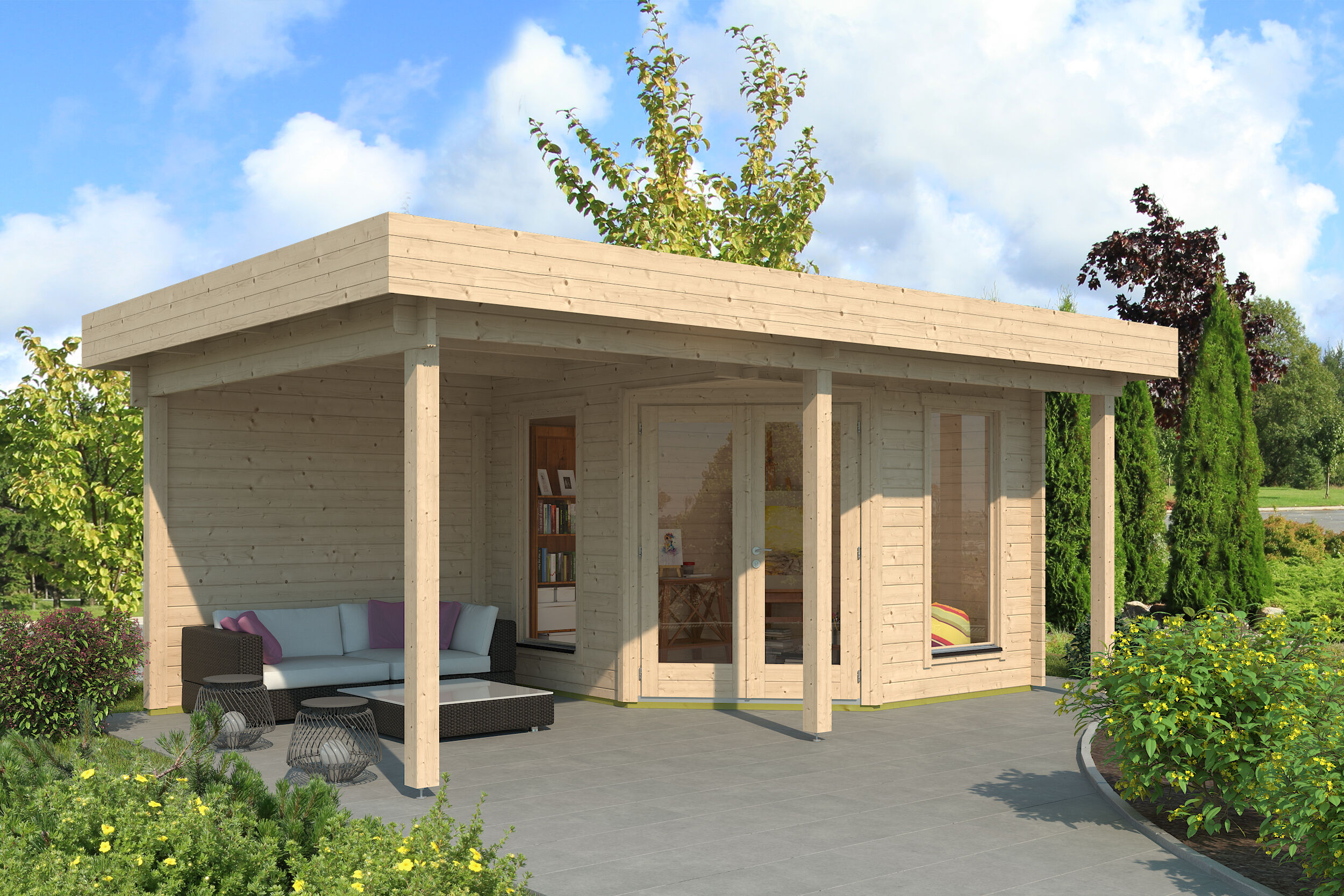 26% Rabatt ! Fjordholz Gartenhaus Modell Nora 44 G Modern