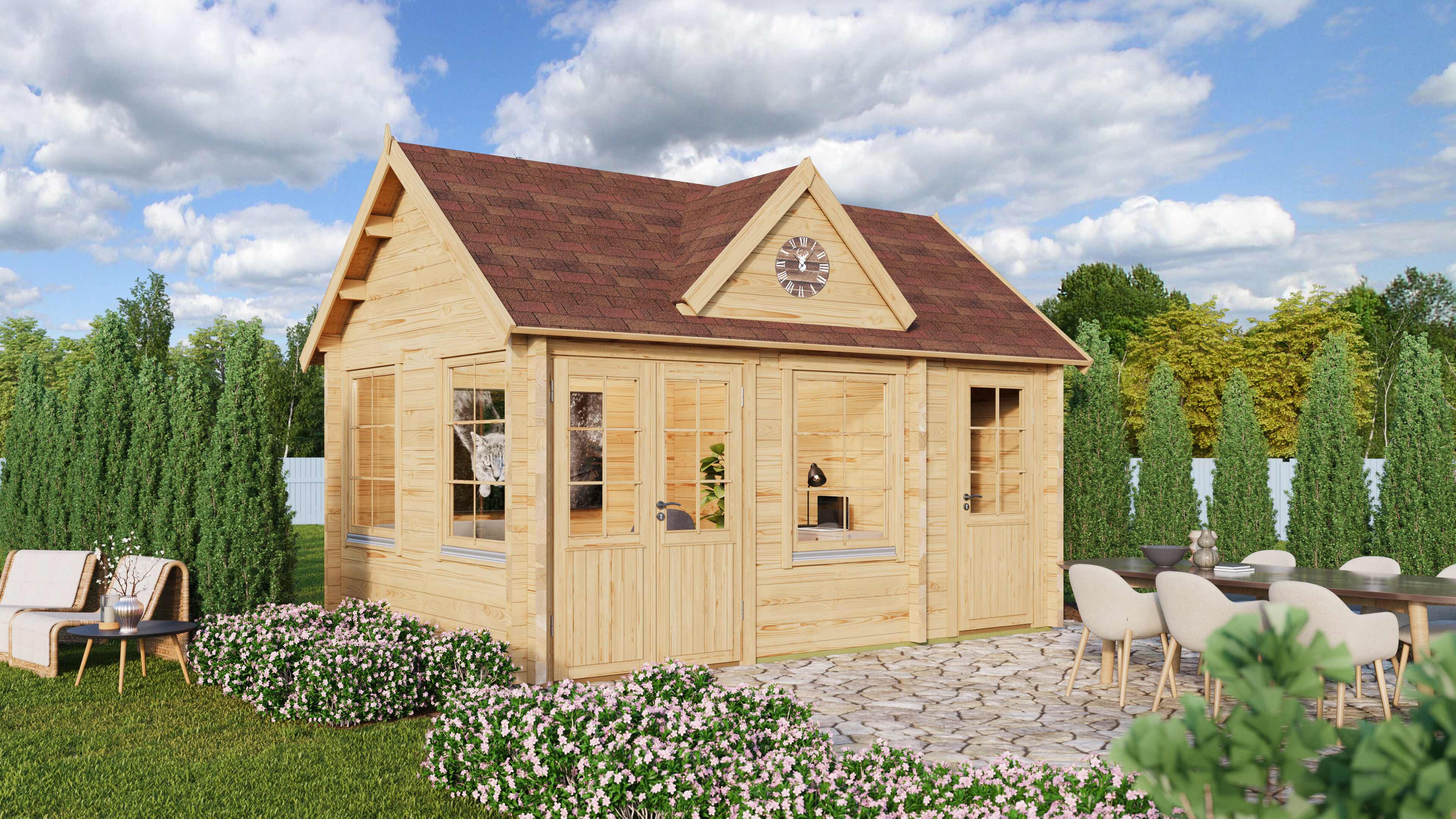 26% Rabatt ! Fjordholz Gartenhaus Modell Teehaus Dover 70