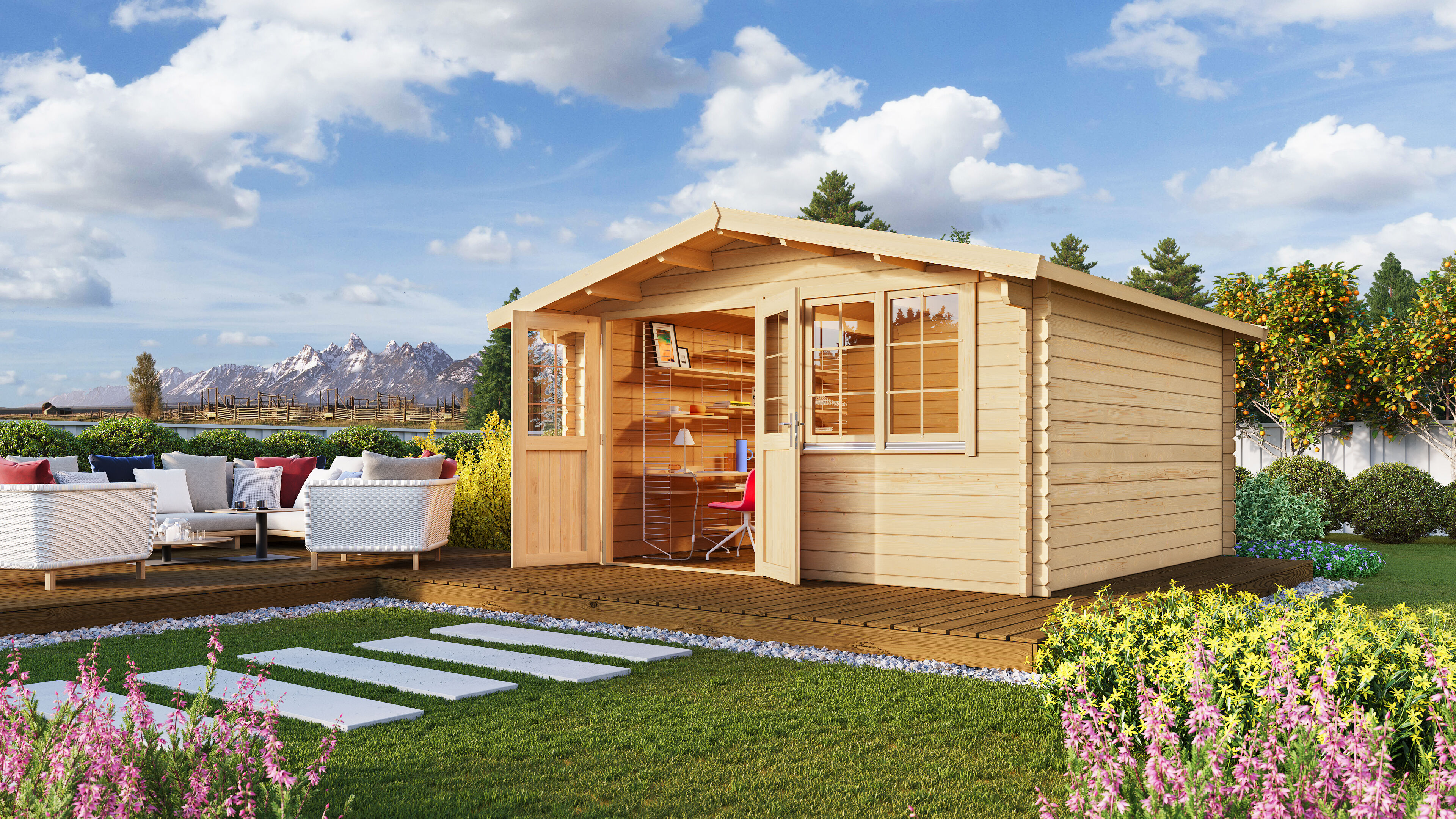 26% Rabatt ! Fjordholz Gartenhaus Modell Robert 44