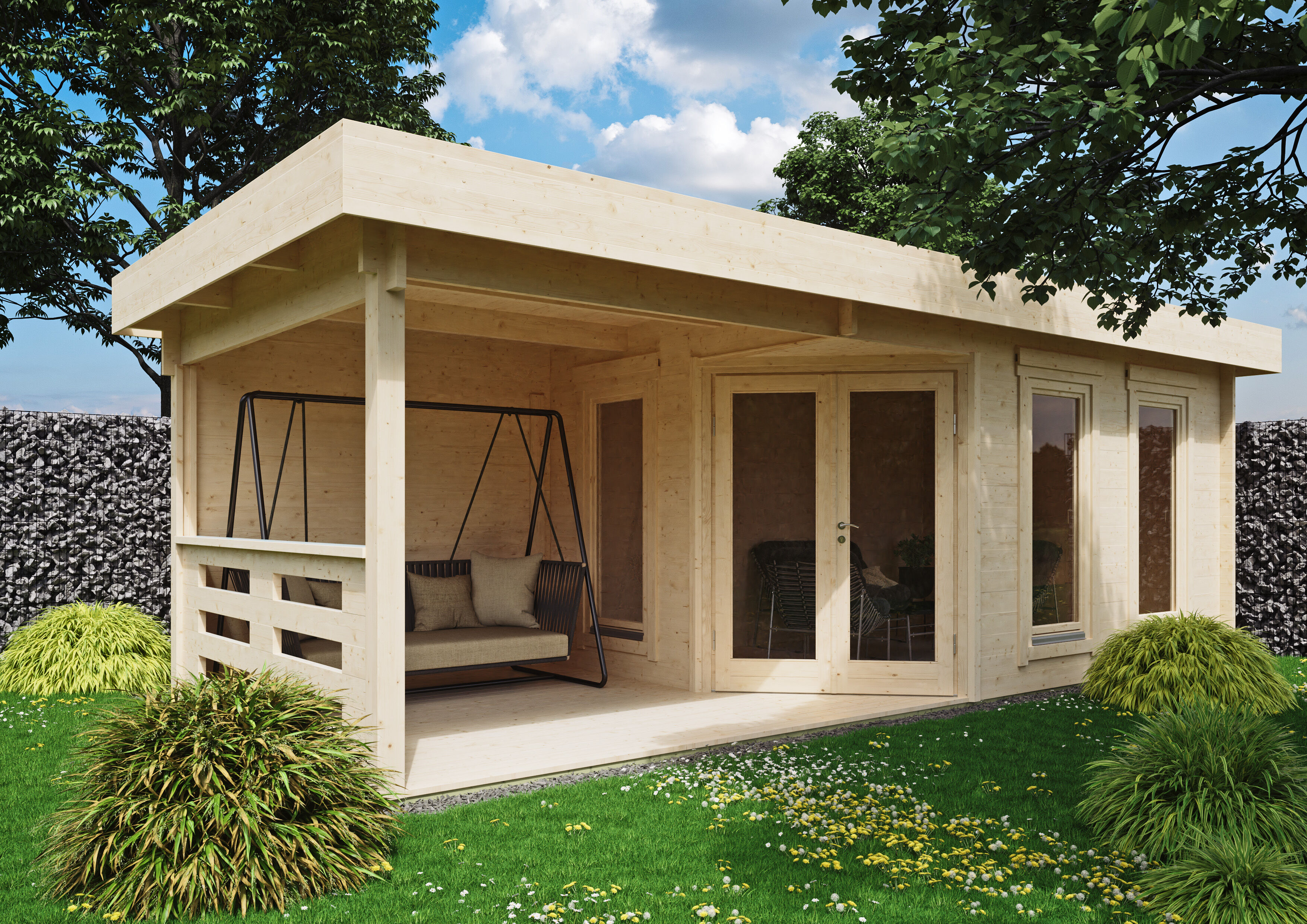 26% Rabatt ! Fjordholz Gartenhaus Modell Nora 44 F Modern