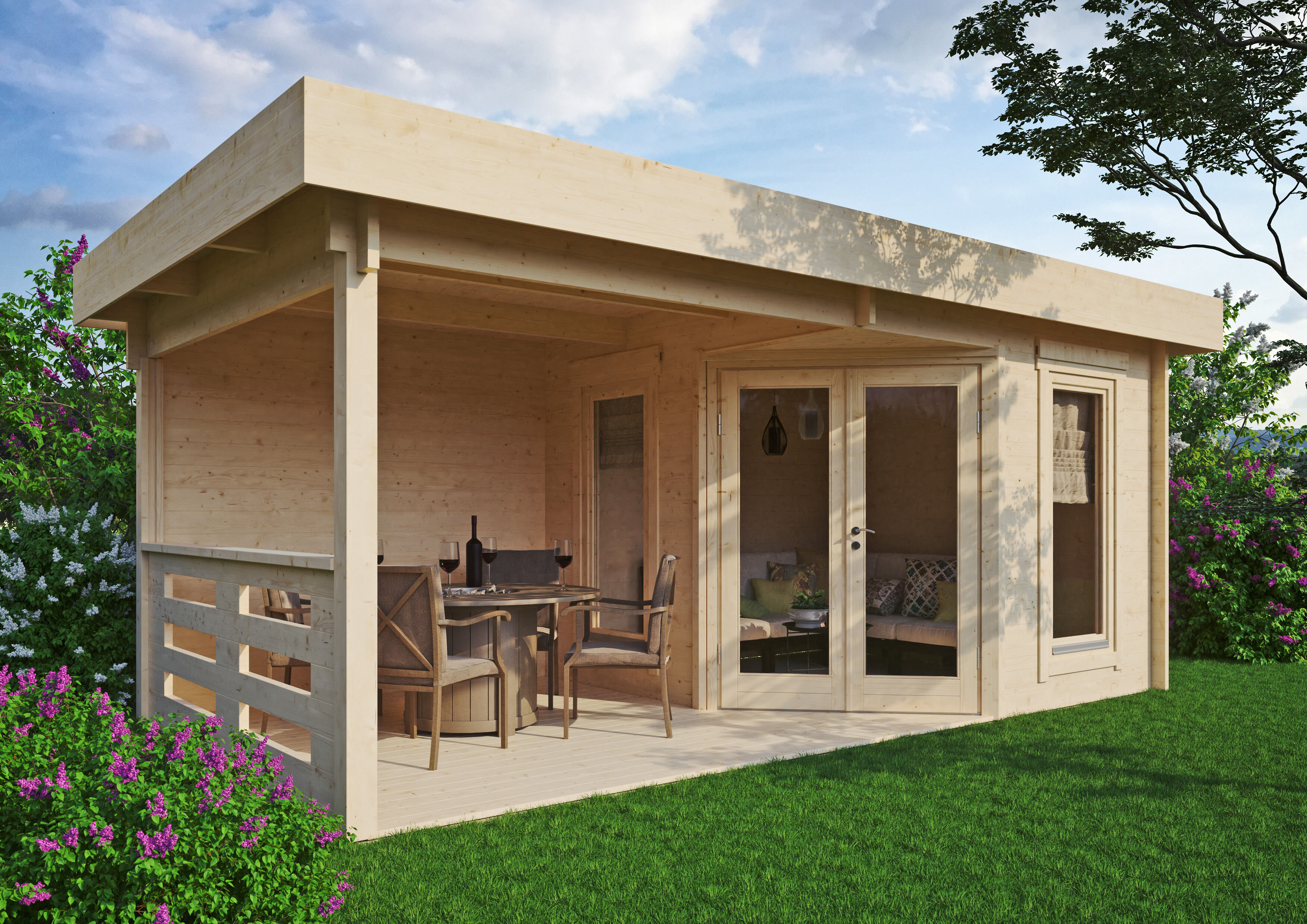 26% Rabatt ! Fjordholz Gartenhaus Modell Nora 44 D Modern