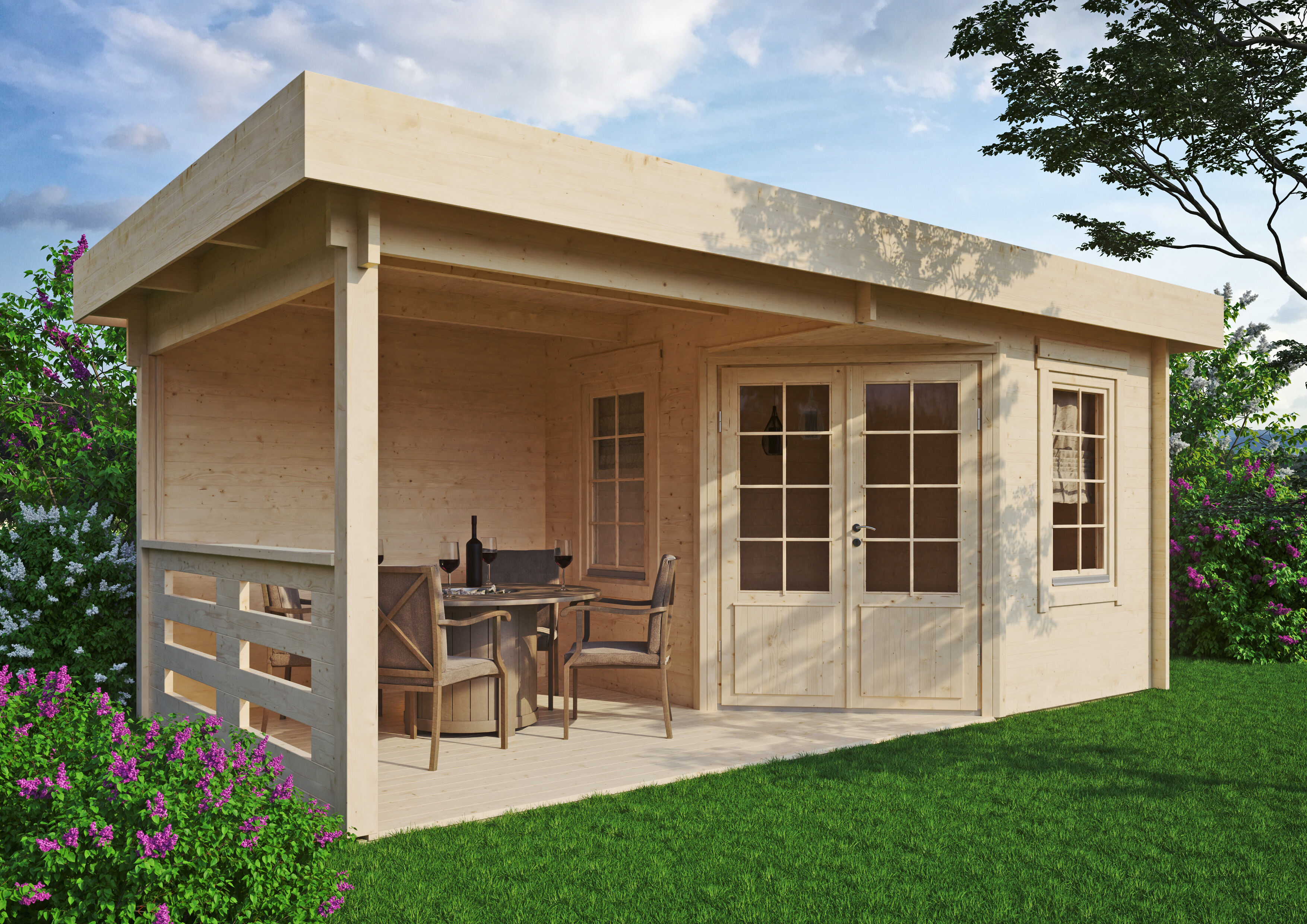 26% Rabatt ! Fjordholz Gartenhaus Modell Nora 44 D Klassik