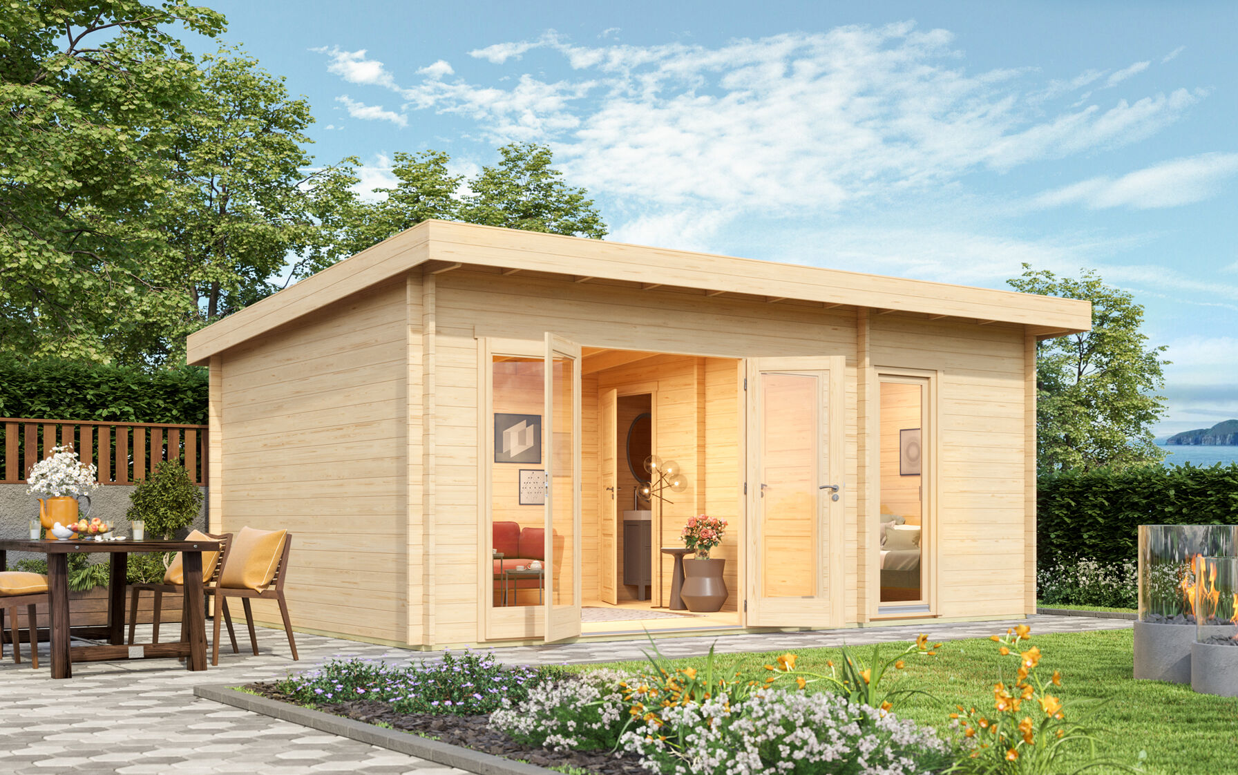 26% Rabatt ! Fjordholz Gartenhaus Modell Rita 44