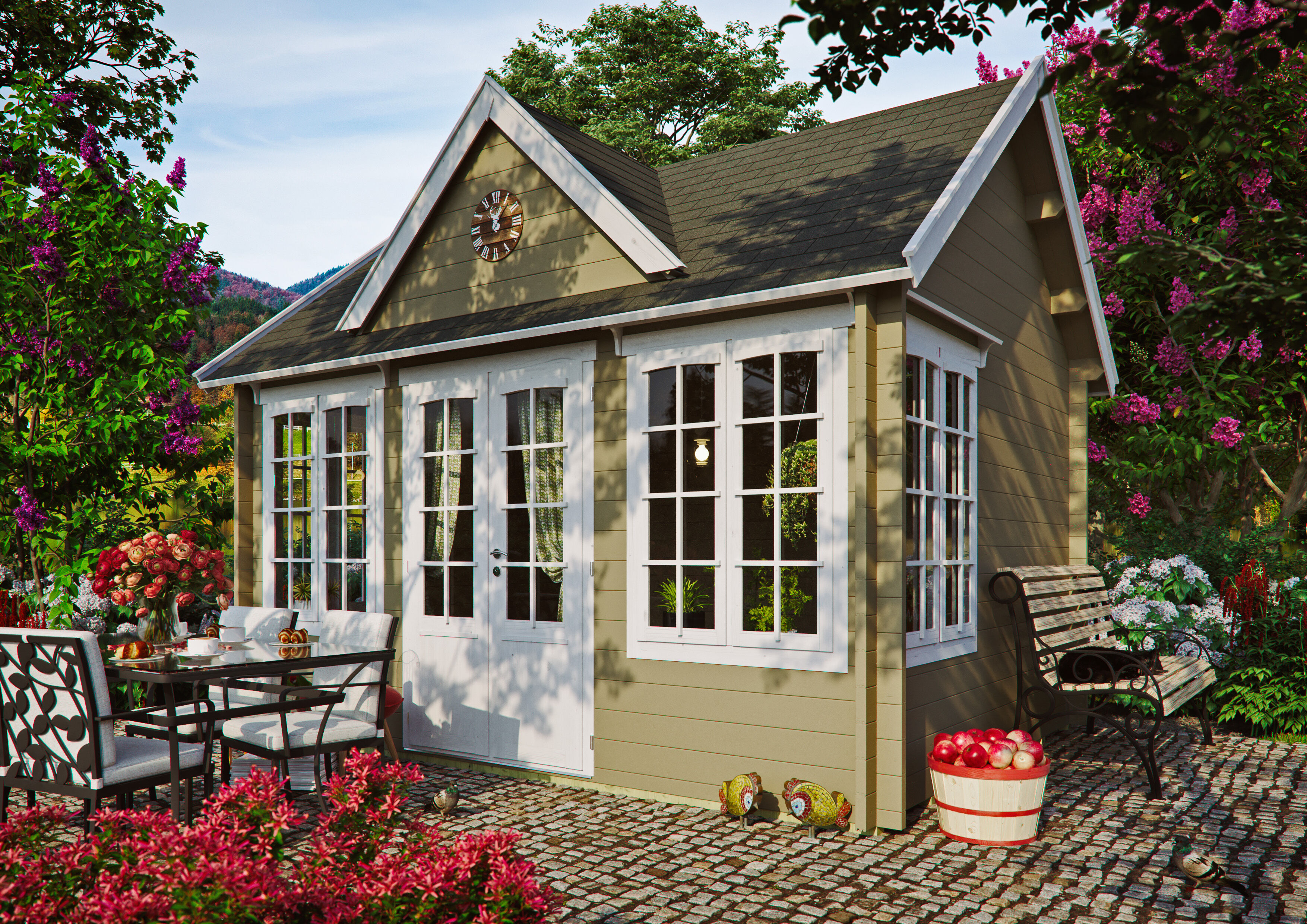 26% Rabatt ! Fjordholz Gartenhaus Modell Teehaus Windsor 44