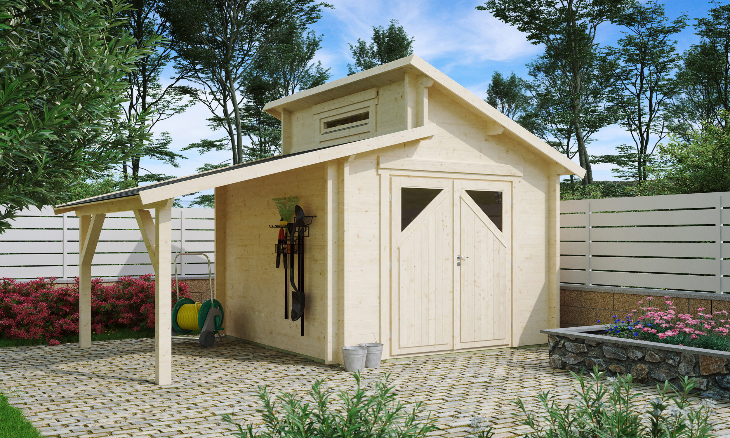 26% Rabatt ! Fjordholz Gartenhaus Modell Varianta 44 B +SD