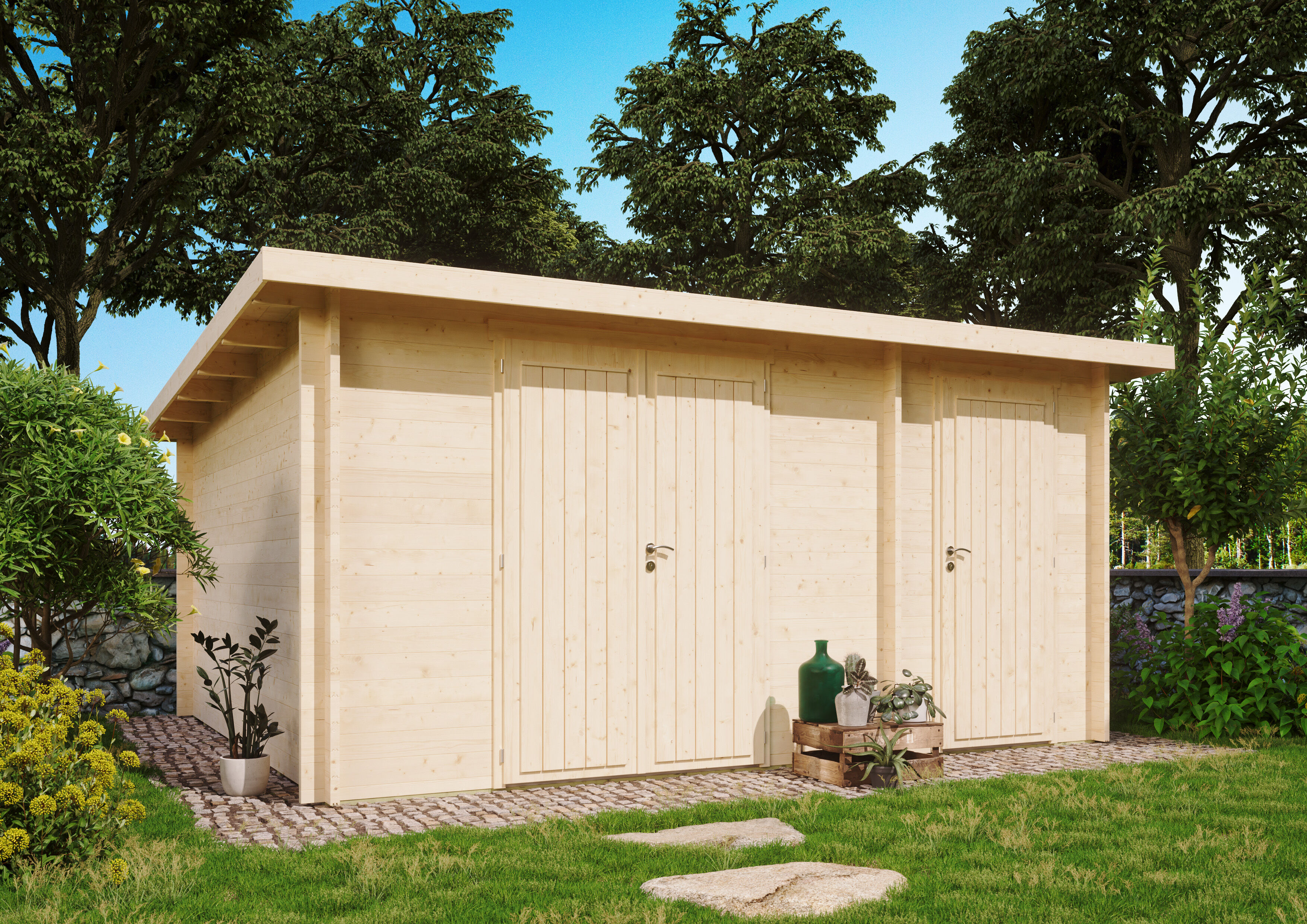 26% Rabatt ! Fjordholz Gartenhaus Modell Carin 44 D