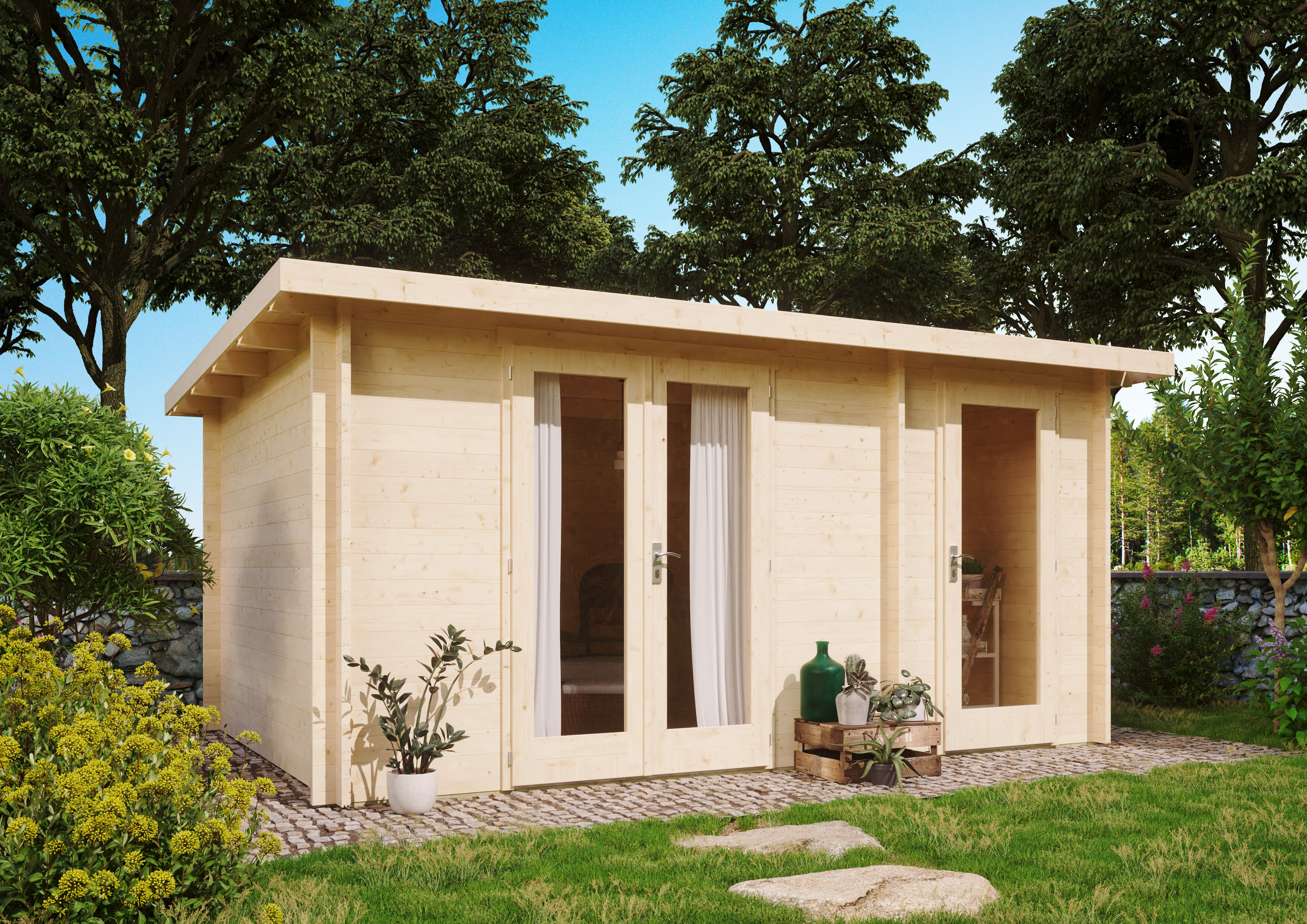 26% Rabatt ! Fjordholz Gartenhaus Modell Carin 44 C