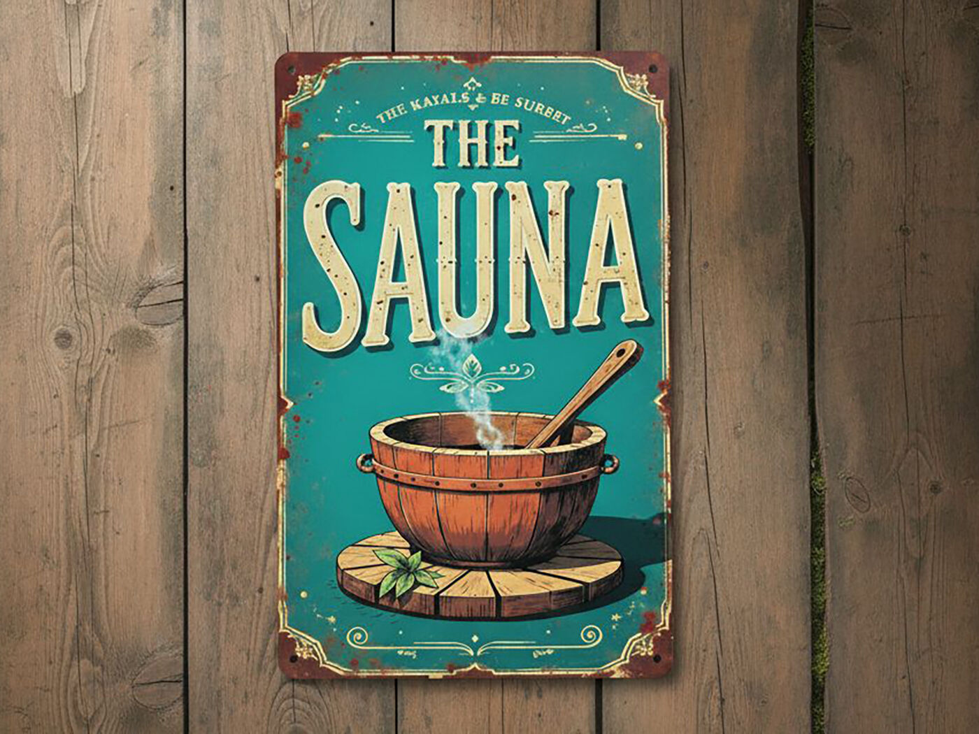 Sauna Dekoschild aus Metall Design 2