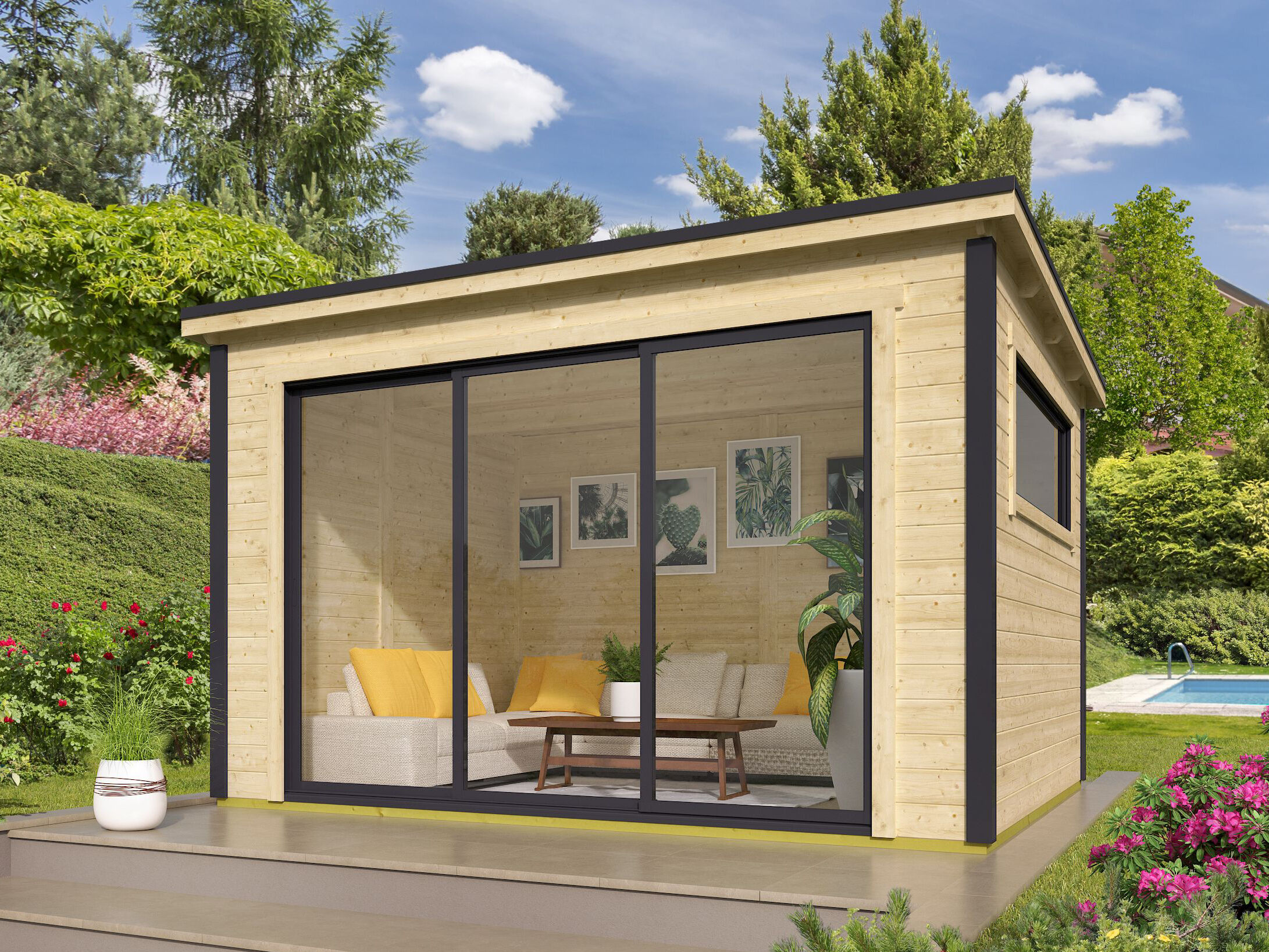 26% Rabatt ! Fjordholz Gartenhaus Modell Poel-1