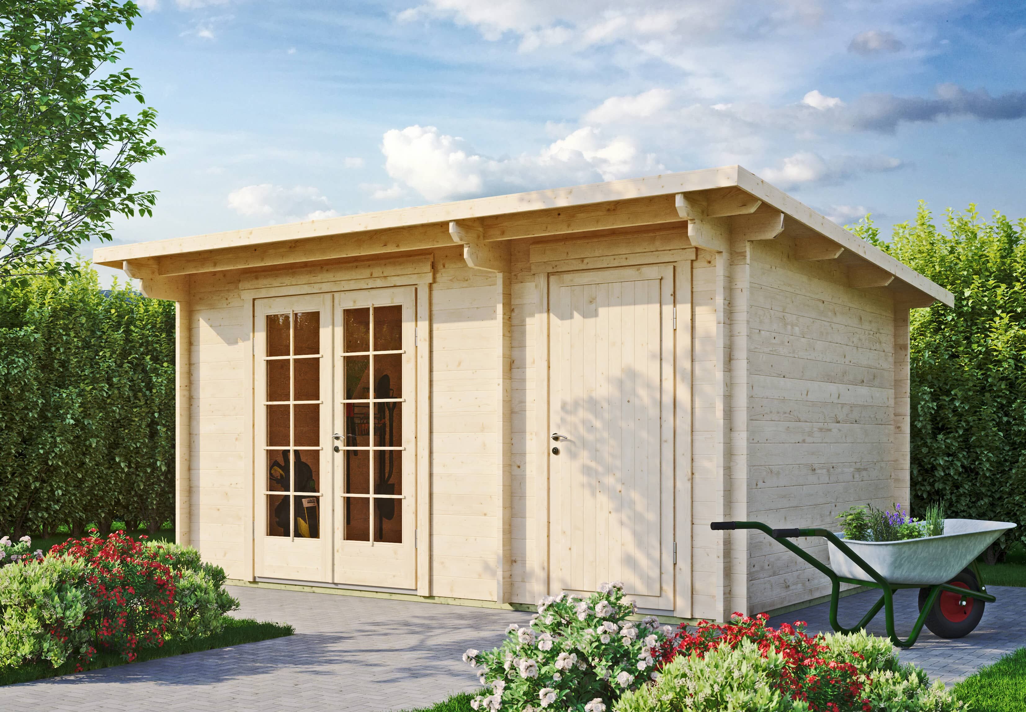 26% Rabatt ! Fjordholz Gartenhaus Modell Jacob 44 A mit Abstell