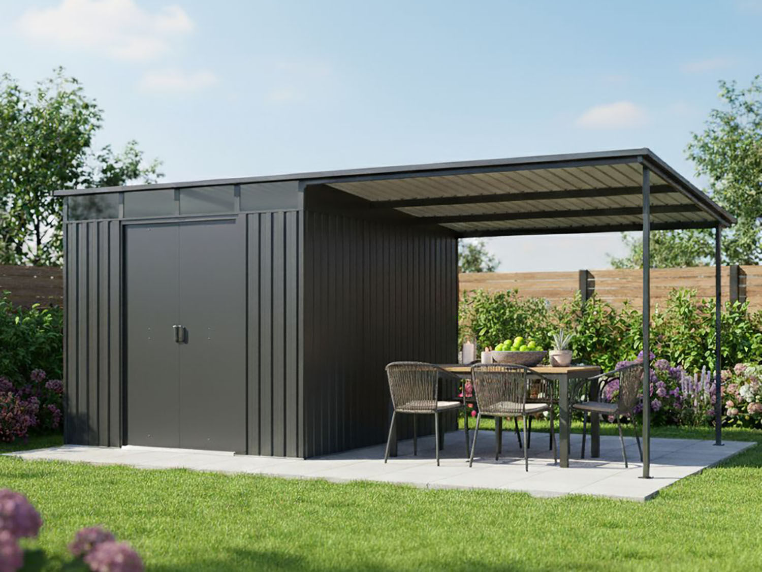 26% Rabatt ! Metall Gerätehaus Modell Lübeck 12,36 m²