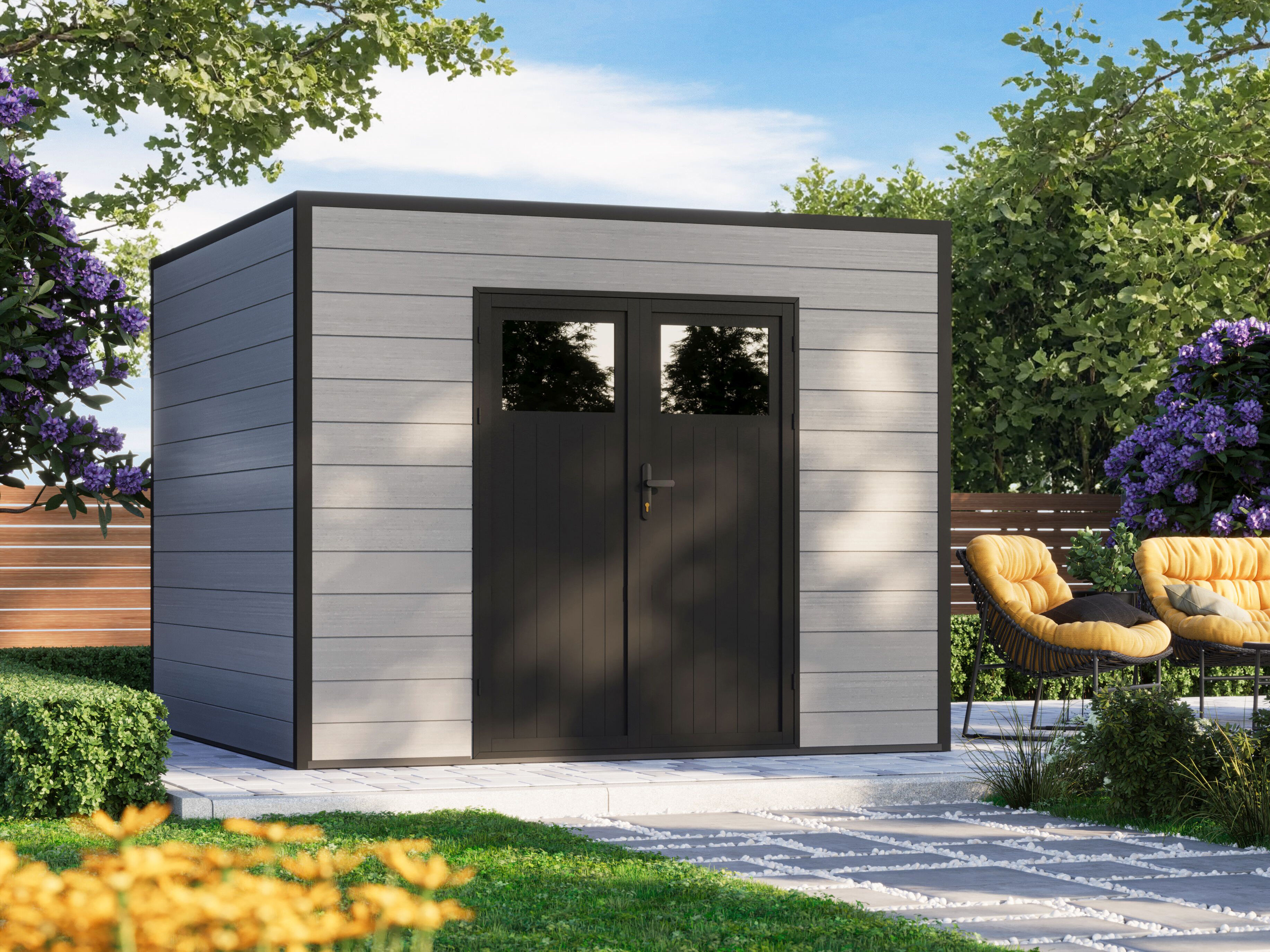 26% Rabatt ! WPC Gartenhaus Modell Cubus 8,12 m²
