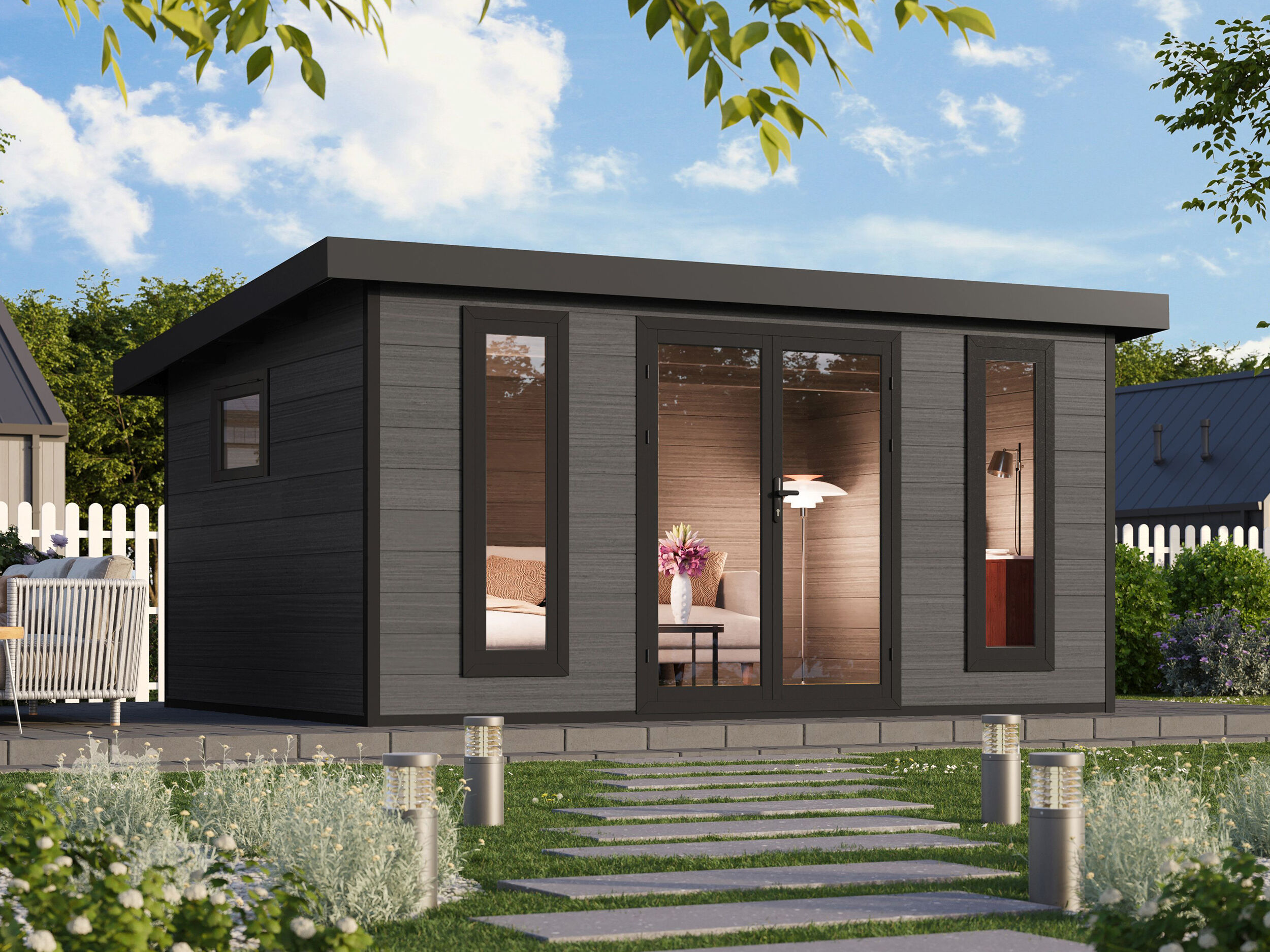 26% Rabatt ! WPC Gartenhaus Modell Panorama 13,44 m²