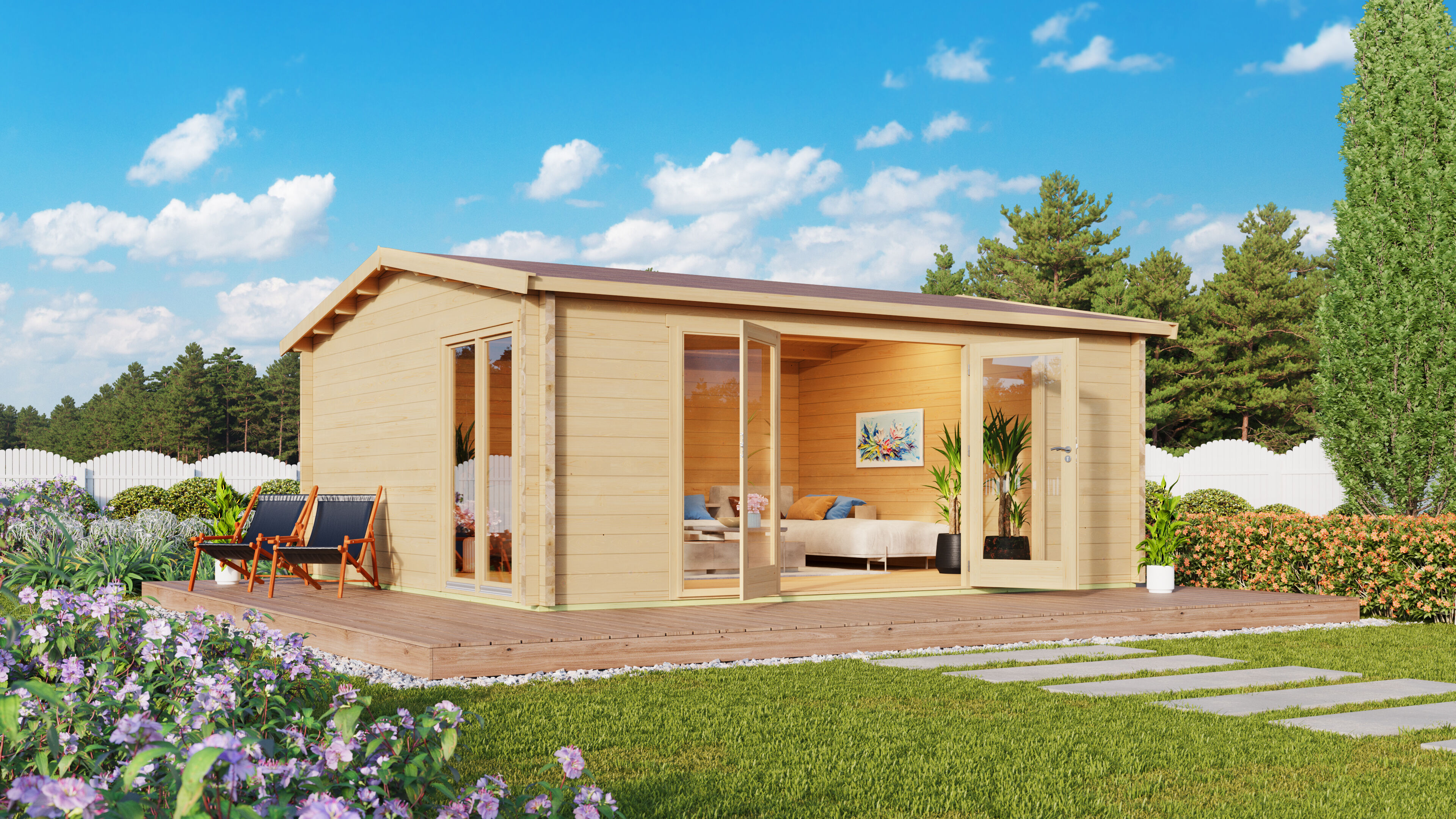 26% Rabatt ! Fjordholz Gartenhaus Modell Davos 70 B