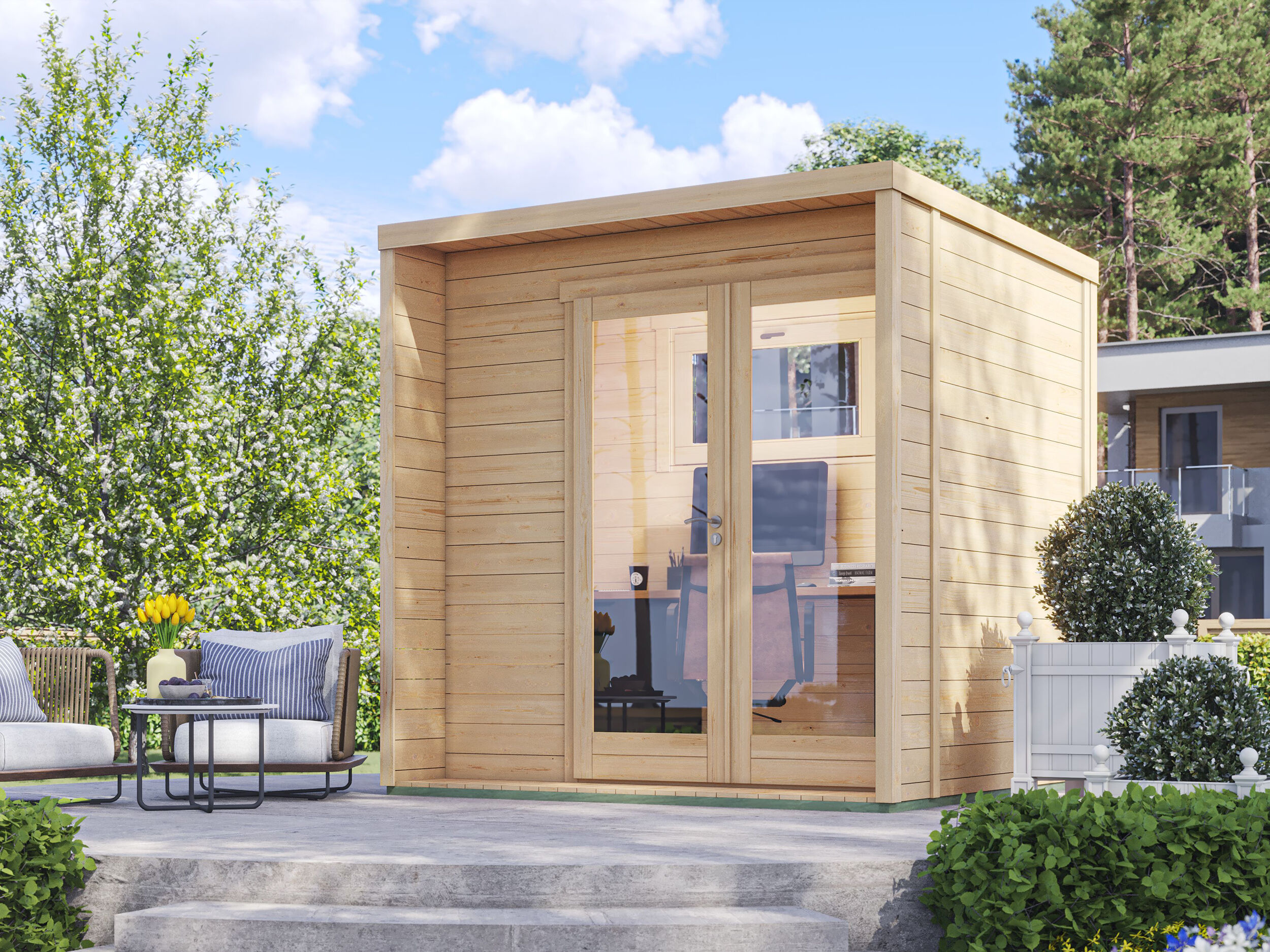 26% Rabatt ! Fjordholz Gartenhaus Modell Donny Office 44 B