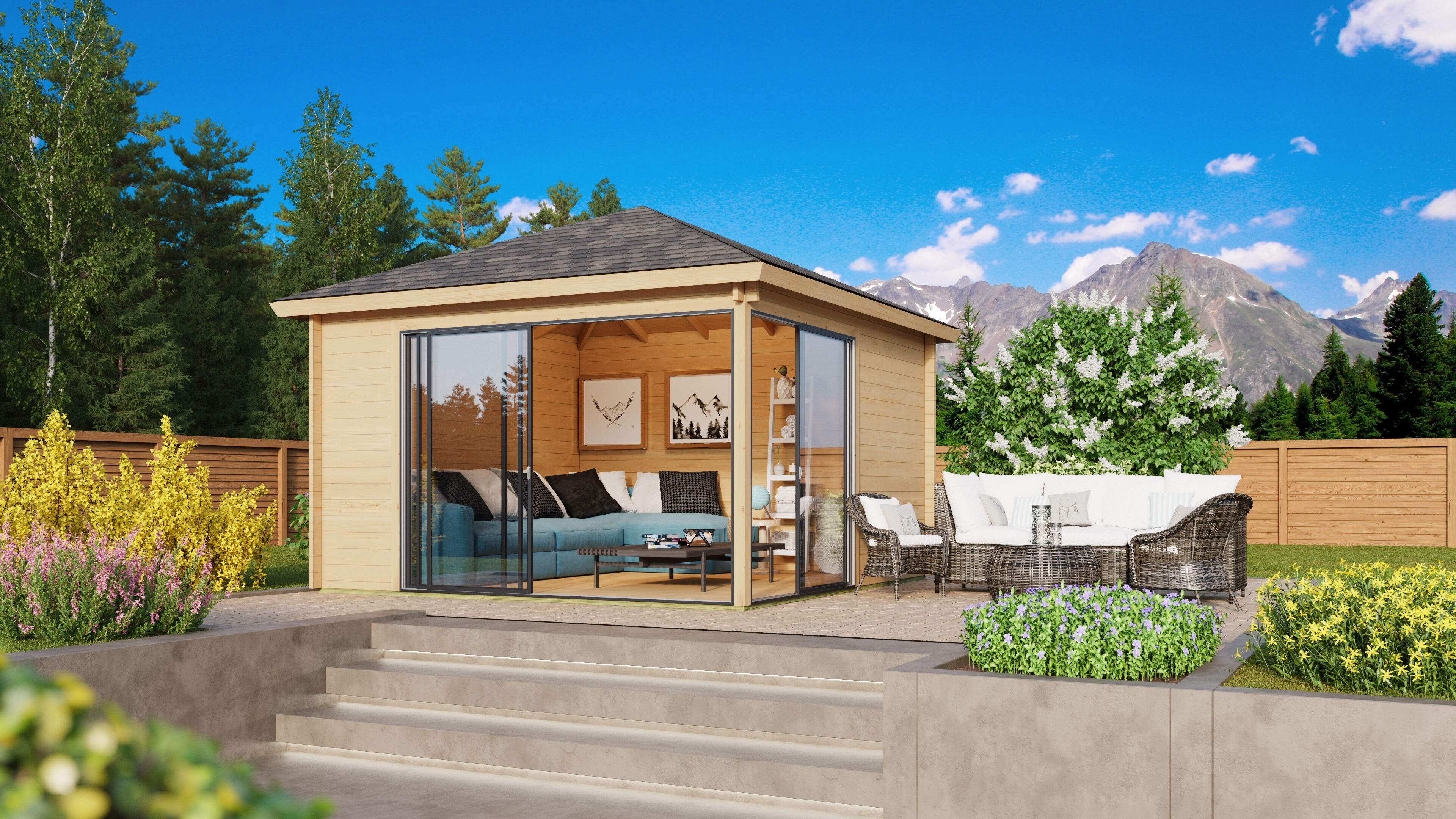 26% Rabatt ! Fjordholz Gartenpavillon Modell Alu 44 E